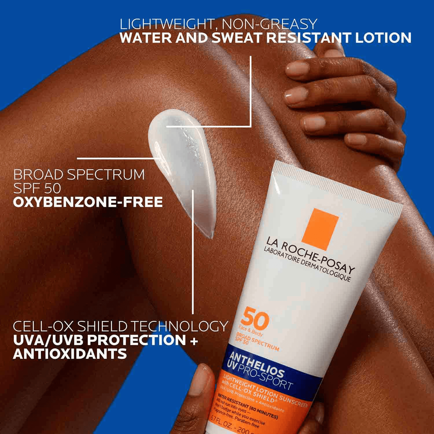 La Roche-Posay Anthelios UV Pro-Sport Sunscreen Cream SPF 50, Sweat and Water Resistant (6.7 fl oz) cjdkc