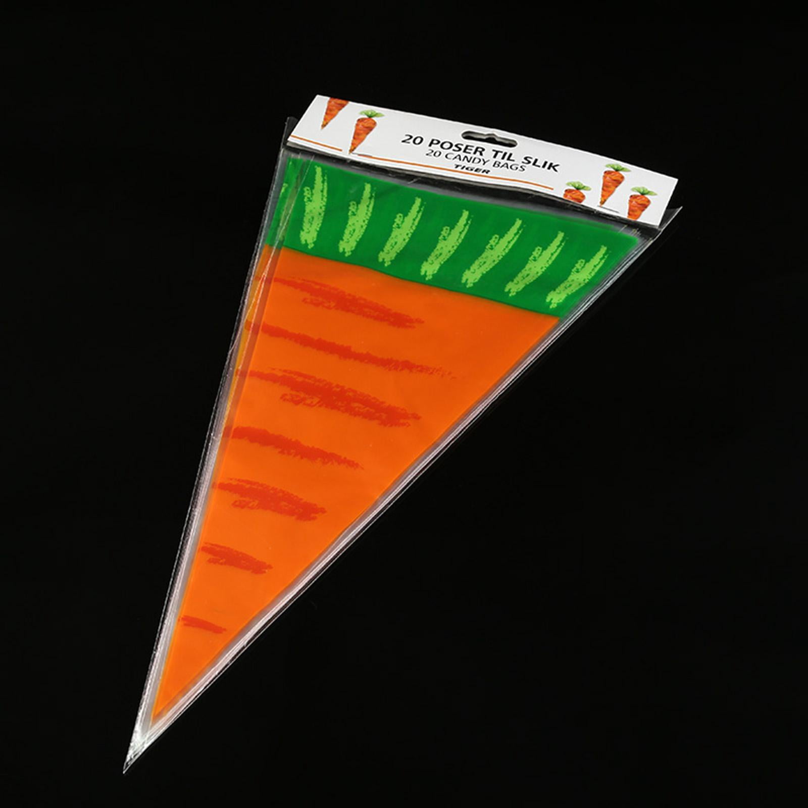 SERENABLE Carrot Shape Cone Treat Bags for Easter Party Favors (Orange, 100 Pack) rri6k