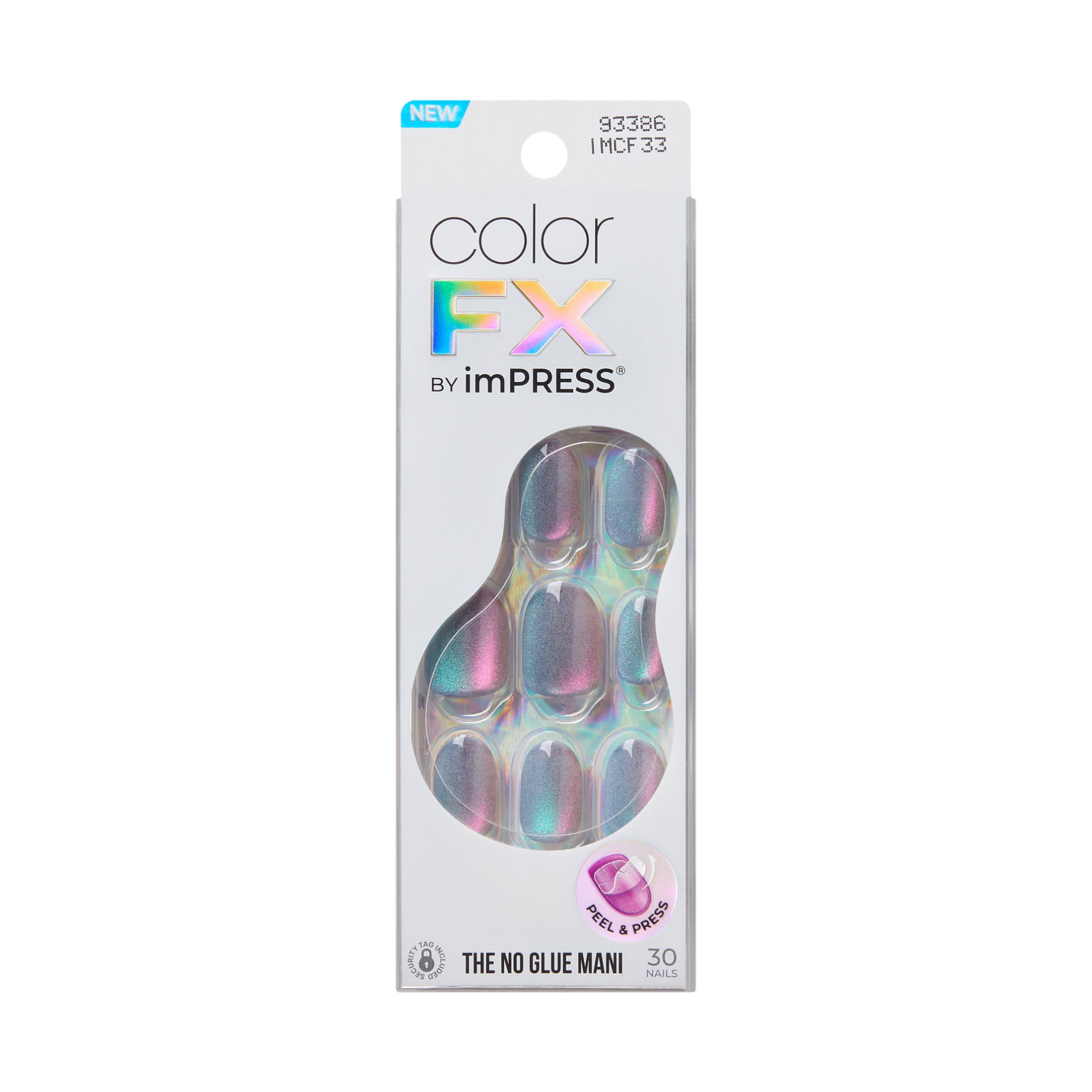 KISS imPRESS Press-On Nails, Color FX Magnetic Velvet Finish, Short Squoval Shape (Pink, 30 Count) hv7k6