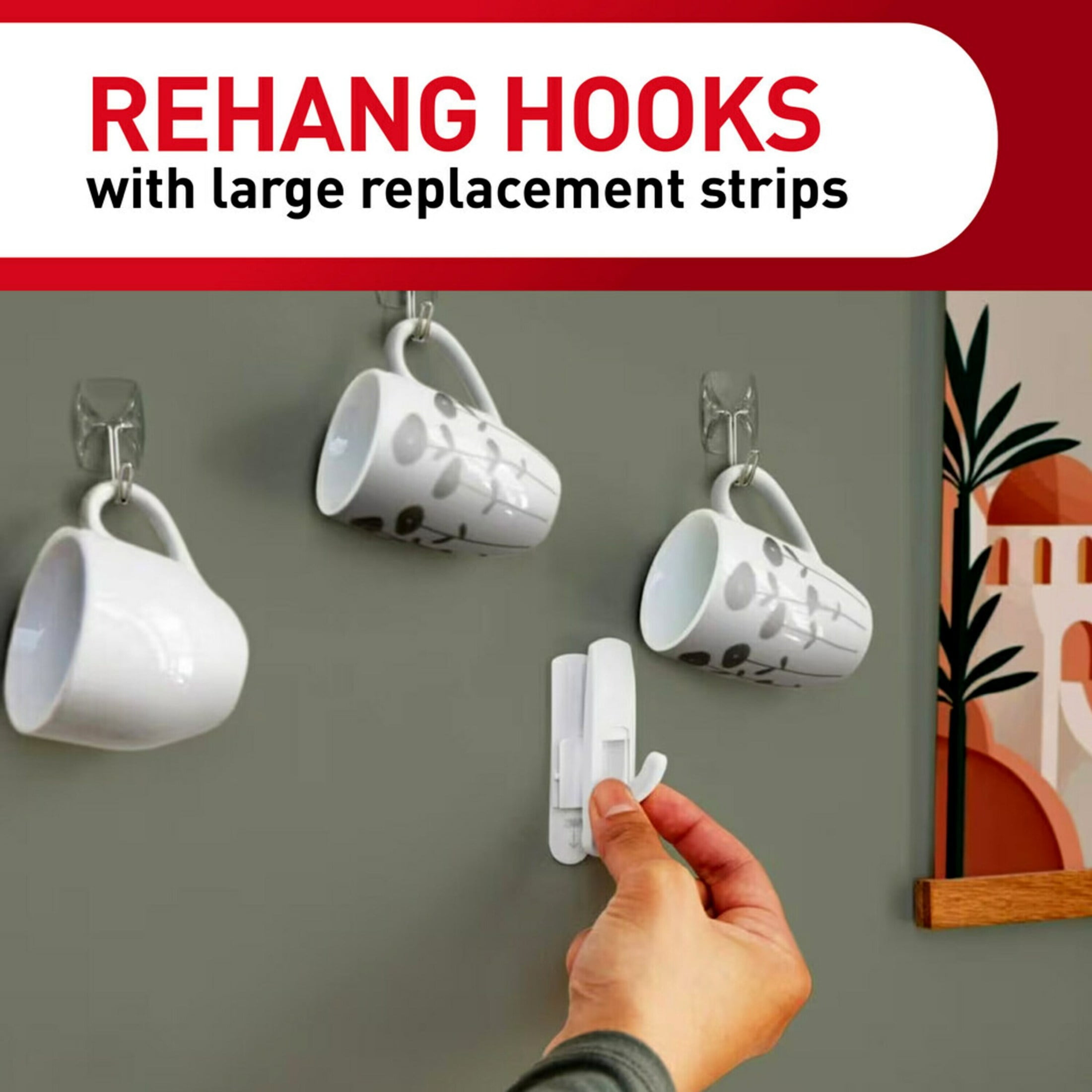 Command Large Replacement Strips for Wall Hooks (White, 8 Pack) 9038e