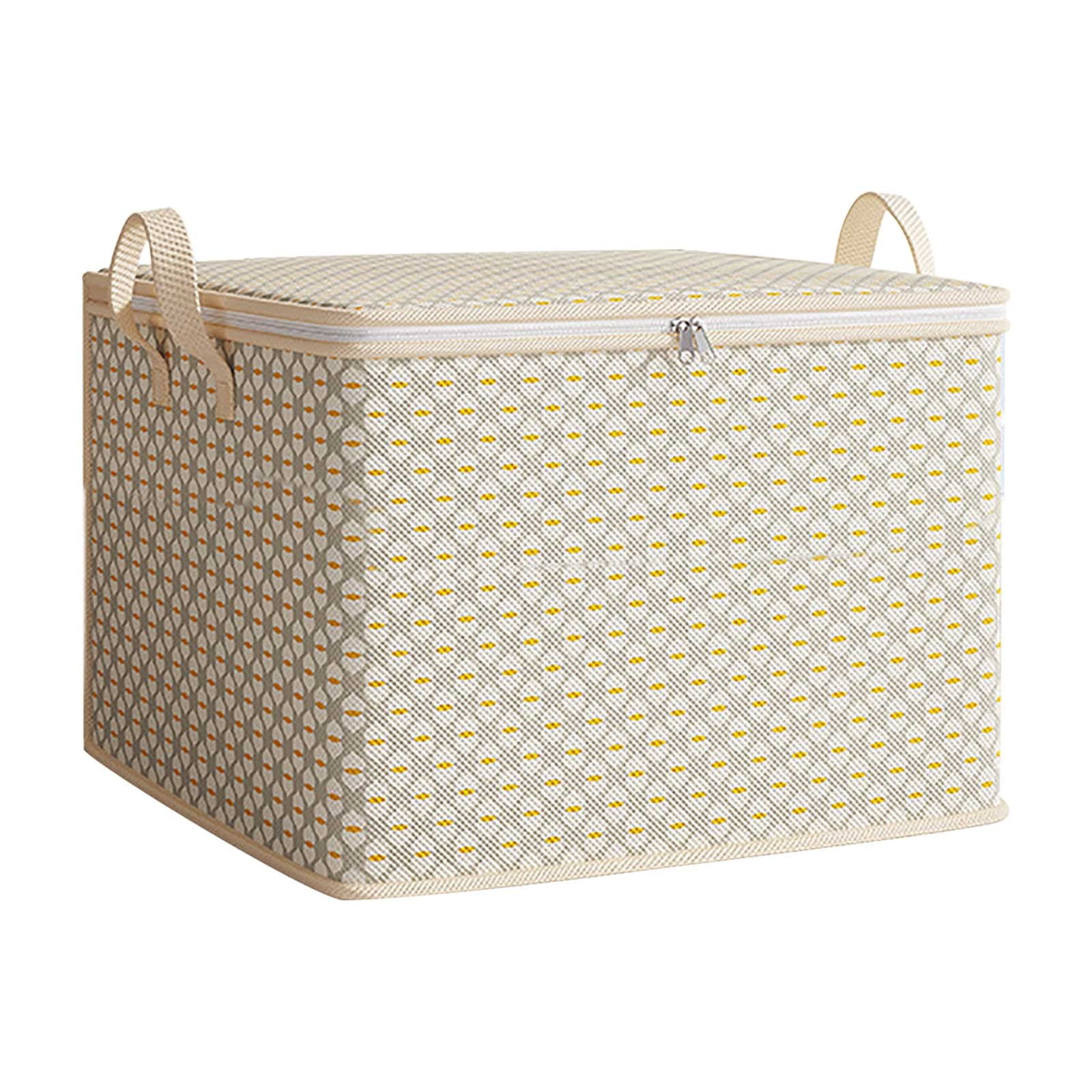 DcGZvy Fabric Storage Bin with Lid, Durable Clothing Organizer for Closet and Home Organization (13.8 in x 9.8 in x 7.9 in) w7w4f