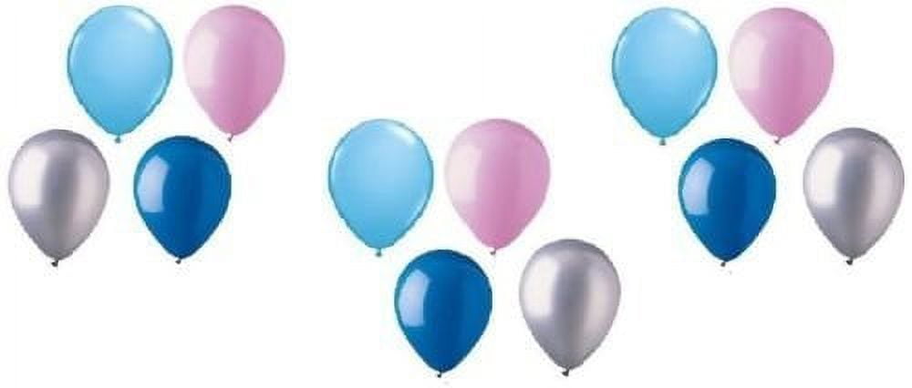 Qualatex Latex Cinderella Party Balloons (Blue, Pink, Silver, 12 in, 12 Pack) 0dz74