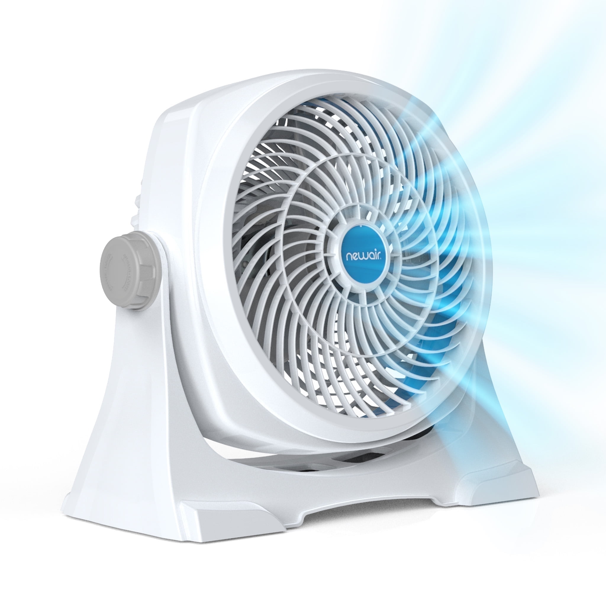 NewAir 12-Inch Portable Desk Fan with 360 Degree Pivot and 3-Speed Airflow (Grey, 12 in) z657r
