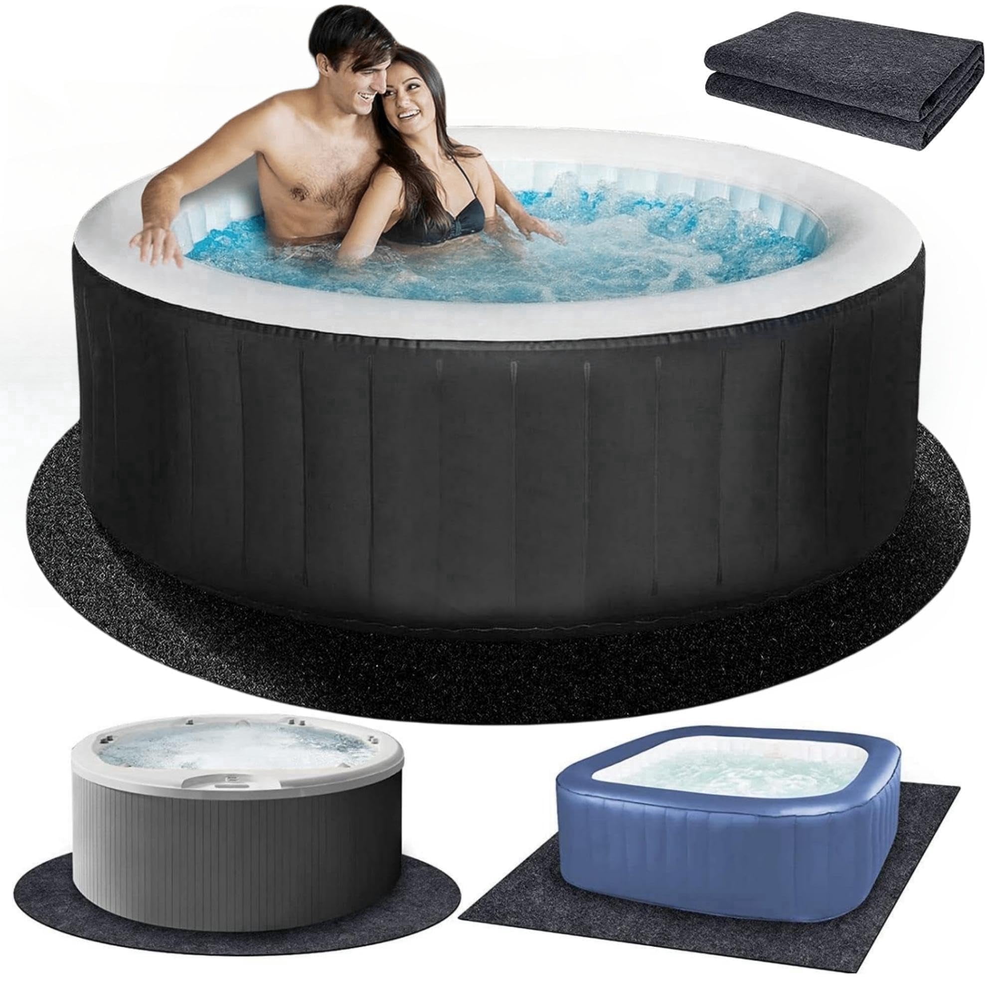 ZHIJYBO Heavy Duty Hot Tub Pad, Protective Pool Liner Mat for Inflatable Spas (80 in) v8yrf