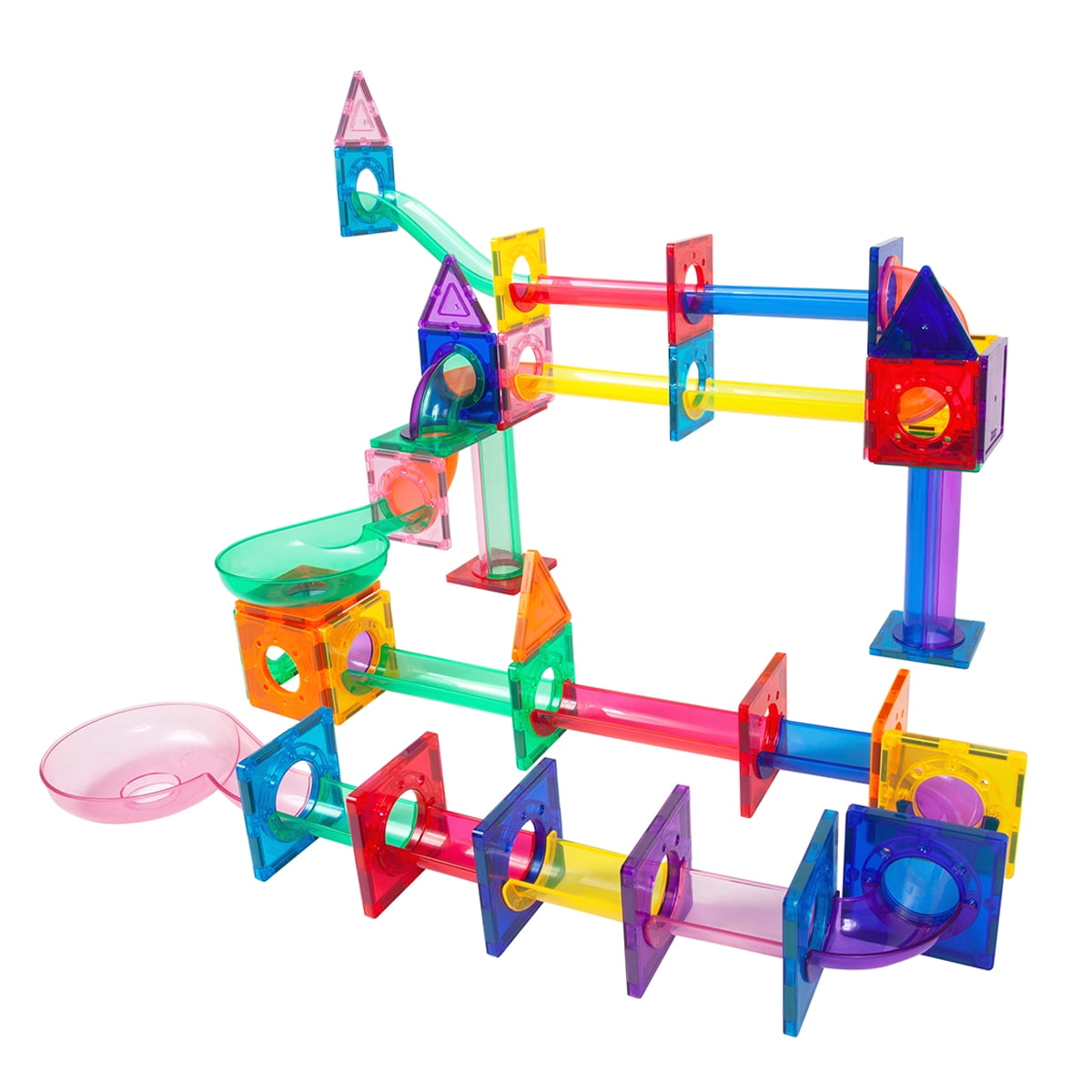 PICASSO TILES Marble Run Magnetic Building Blocks STEM Educational Race Track Set (71 Pieces) hrskg