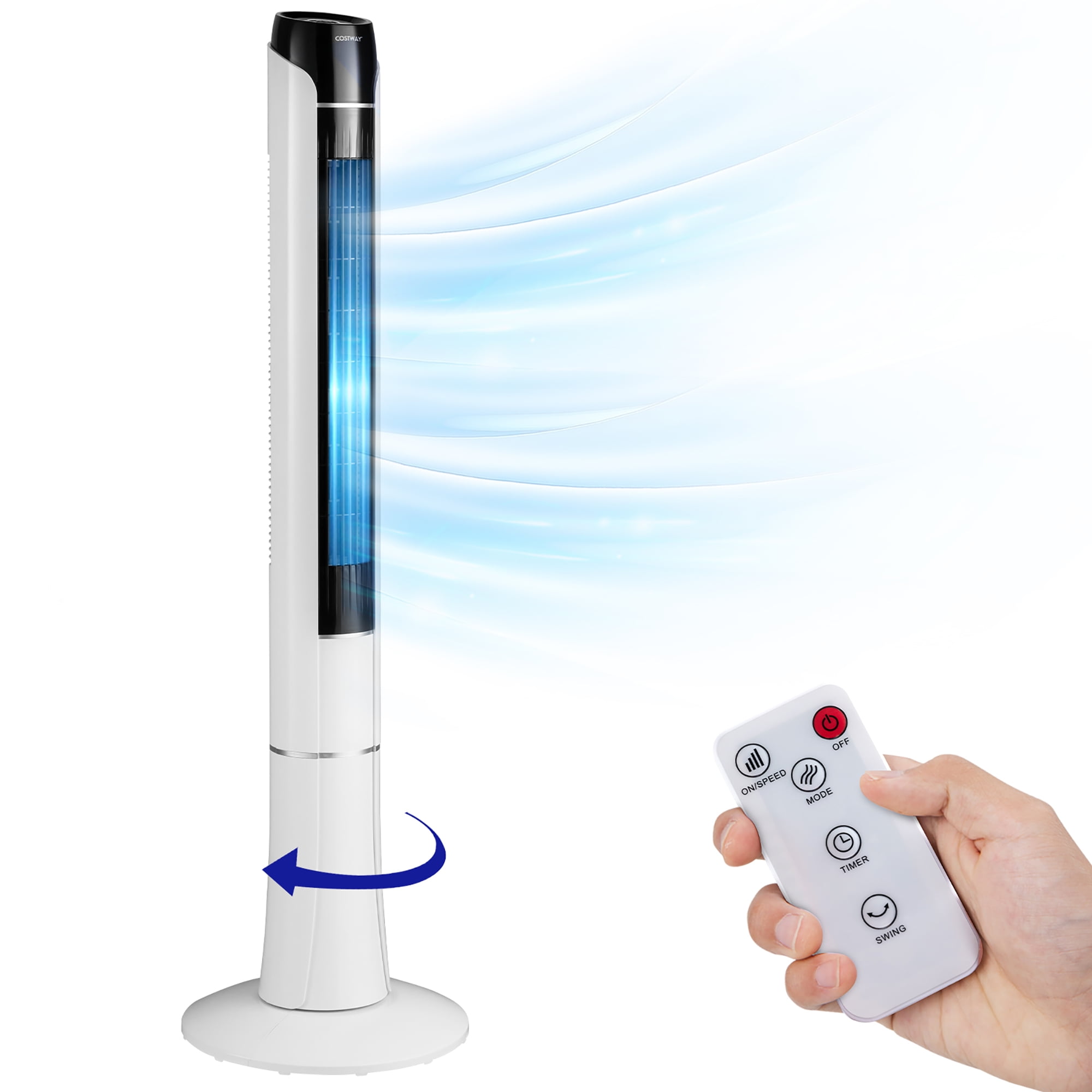 Costway 48 in Tower Fan with Remote Control and LED Display (White, 48 in) aemvk