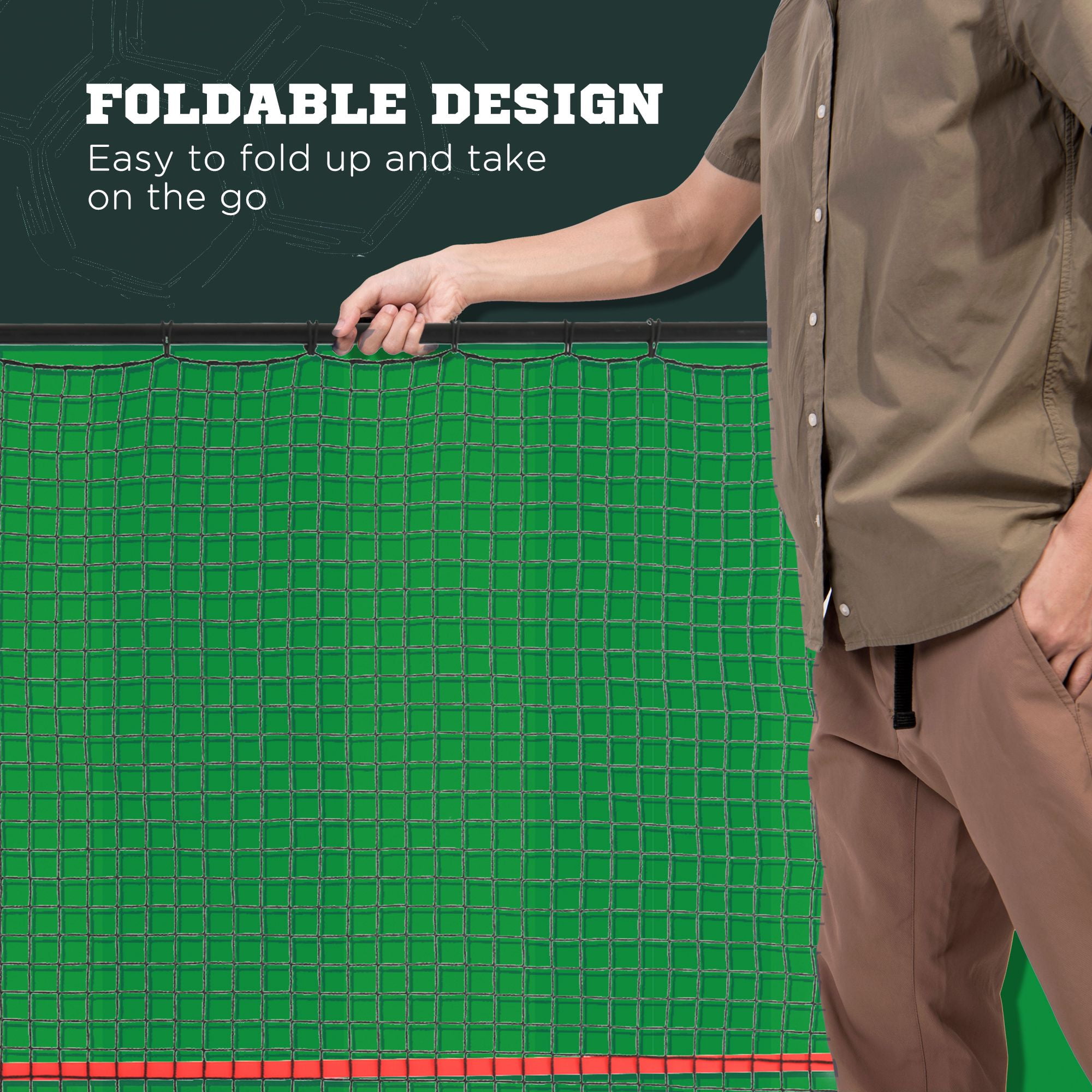 Soozier Adjustable Rebounder Net, Foldable Soccer Baseball Tennis Practice Goal (Black, 110.25 in x 70.75 in x 72.75 in) 1ubhe