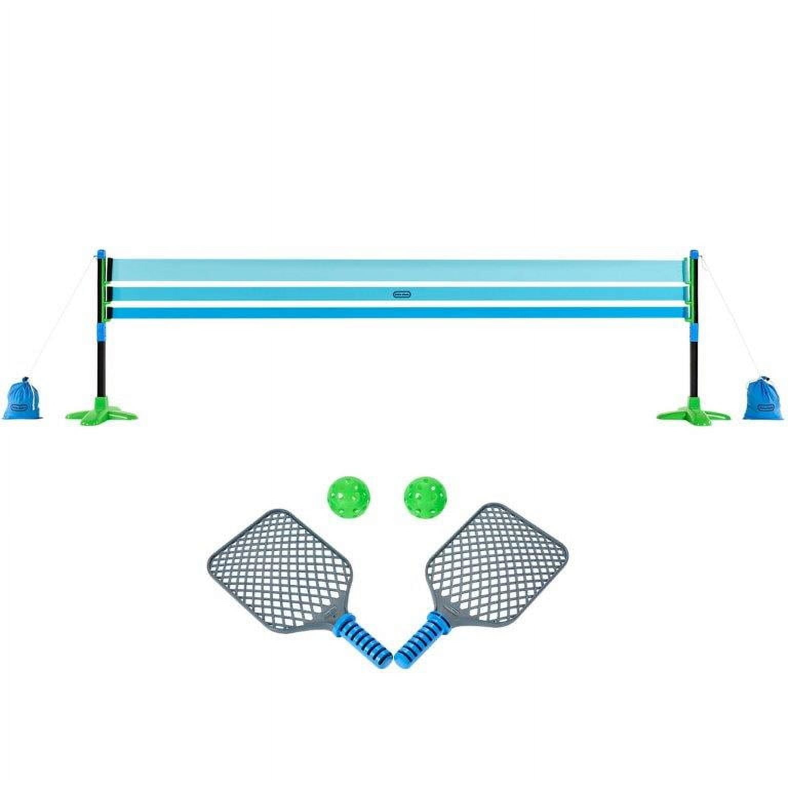 Little Tikes TotSports Pickleball Set, Adjustable Height Net with Paddles and Balls (Blue, 10 ft) evn64