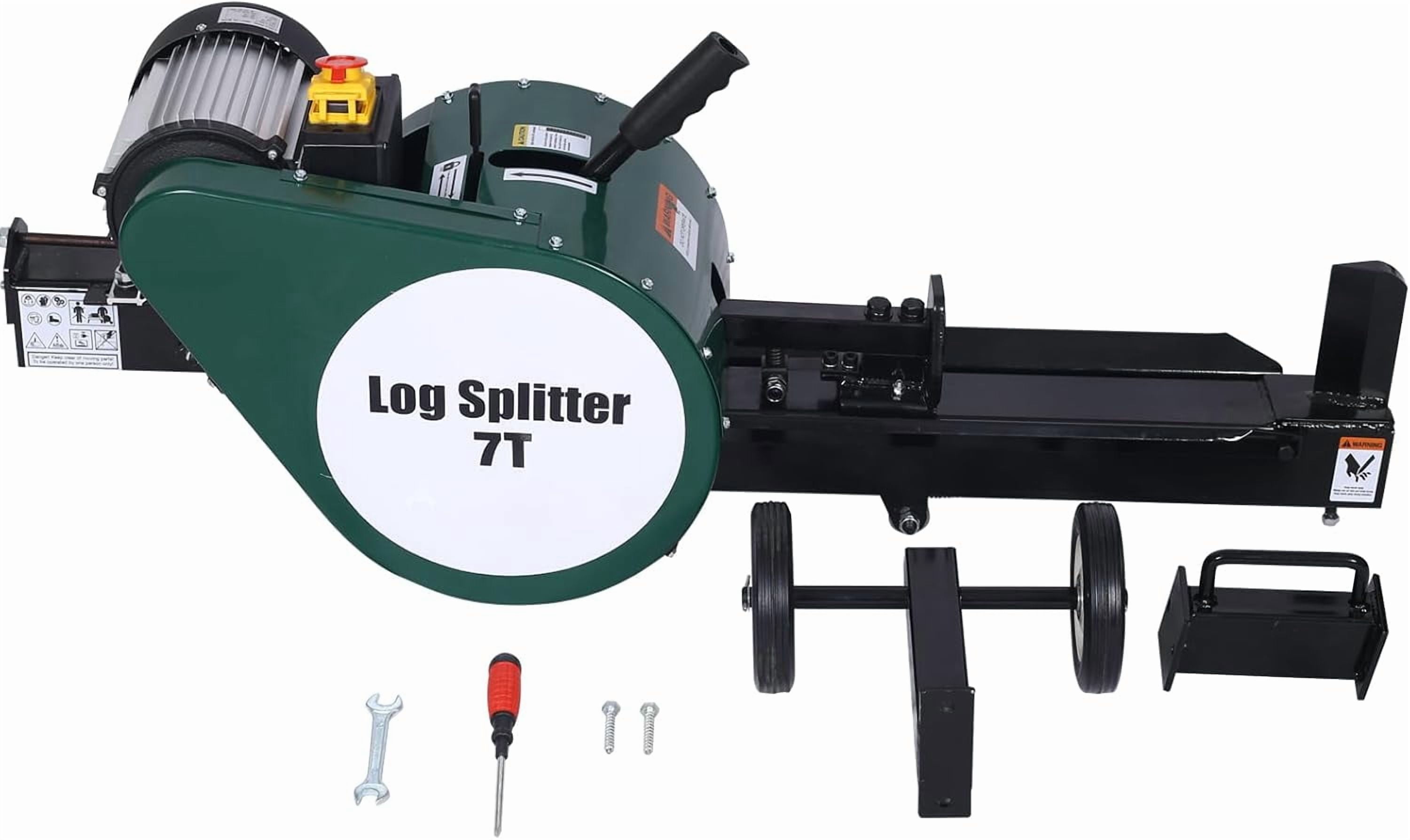 Acekid Electric Log Splitter, 7-Ton Kinetic Wood Splitter with Dual Flywheel, Portable 2HP Motor (Green, 20 in) gjz15