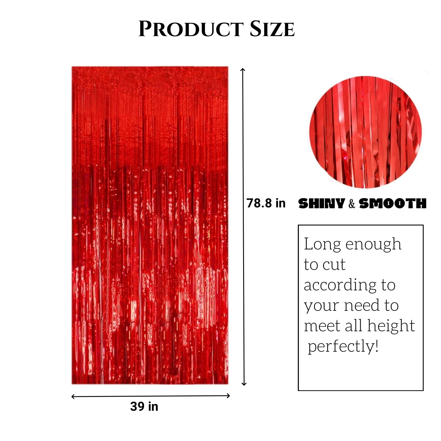 LQQBOX Foil Fringe Backdrop Curtains for Party Decorations (Red, 3 Pack, 39 in x 79 in) 91mod