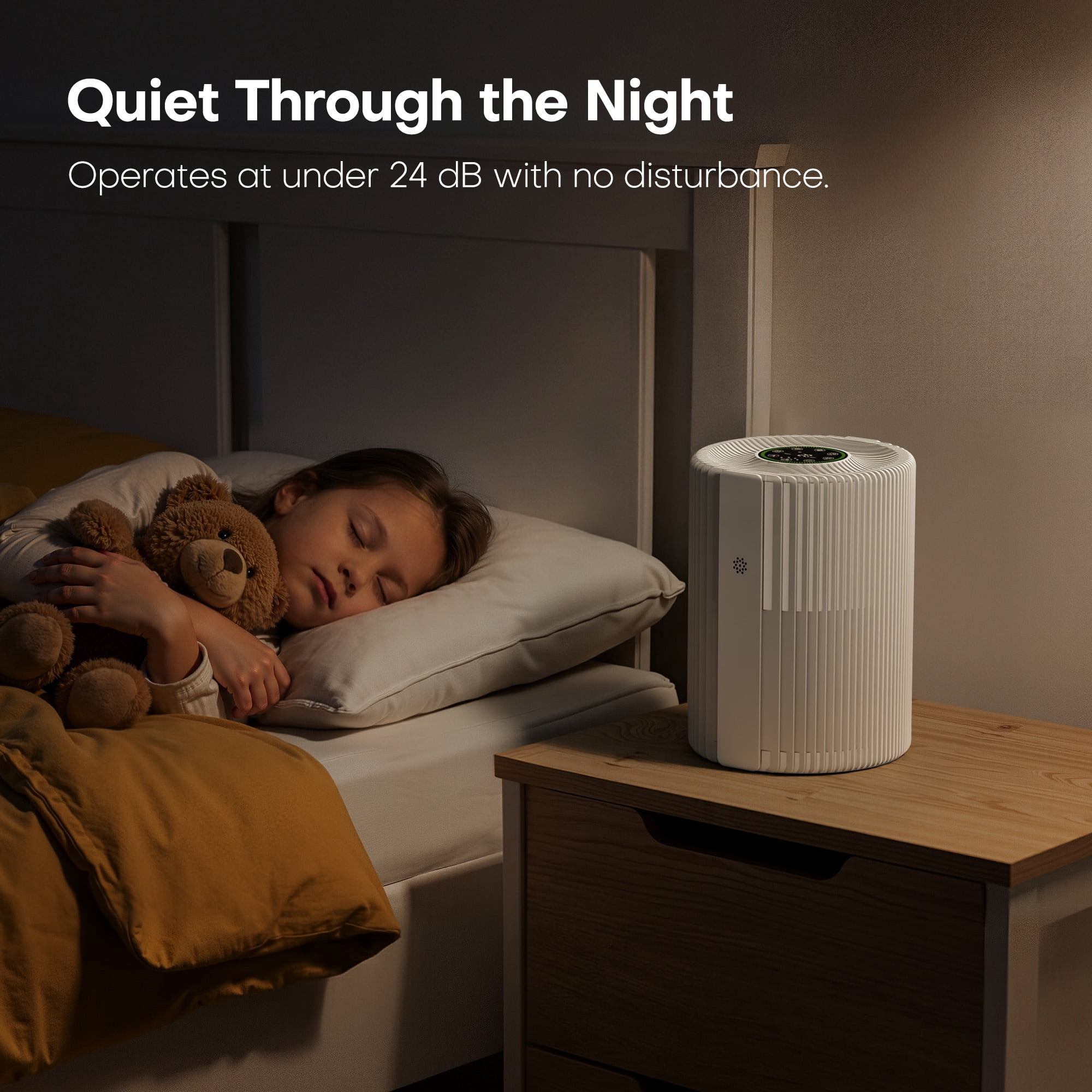 ALROCKET Smart Air Purifier for Home with H13 HEPA Filter, PM2.5 Display, Auto Mode, and 5 Fan Speeds (White, 6.92 x 7.08 x 9.50 in) or8jr