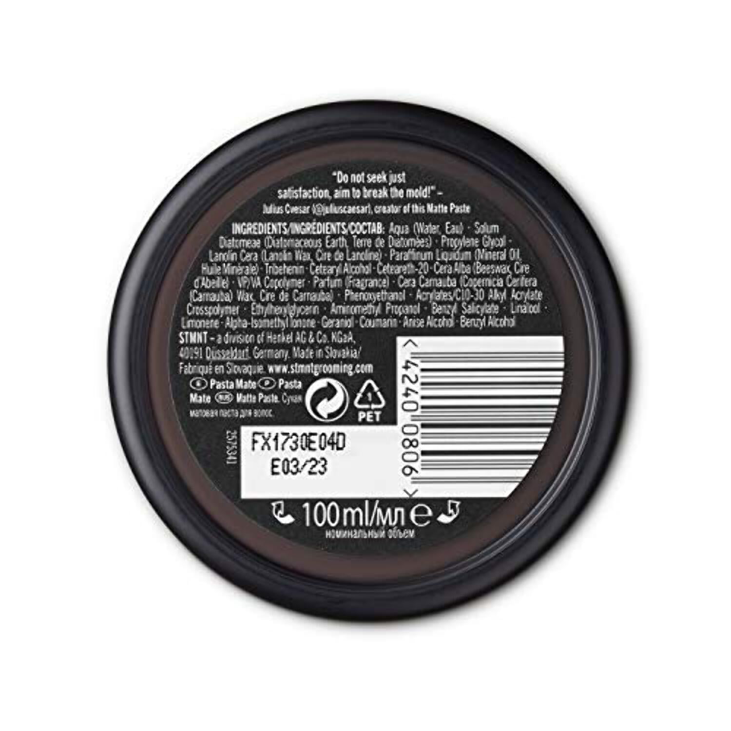 STMNT Grooming Goods Matte Paste, Strong Hold Hair Styling Clay (3.3 oz) q4ay8