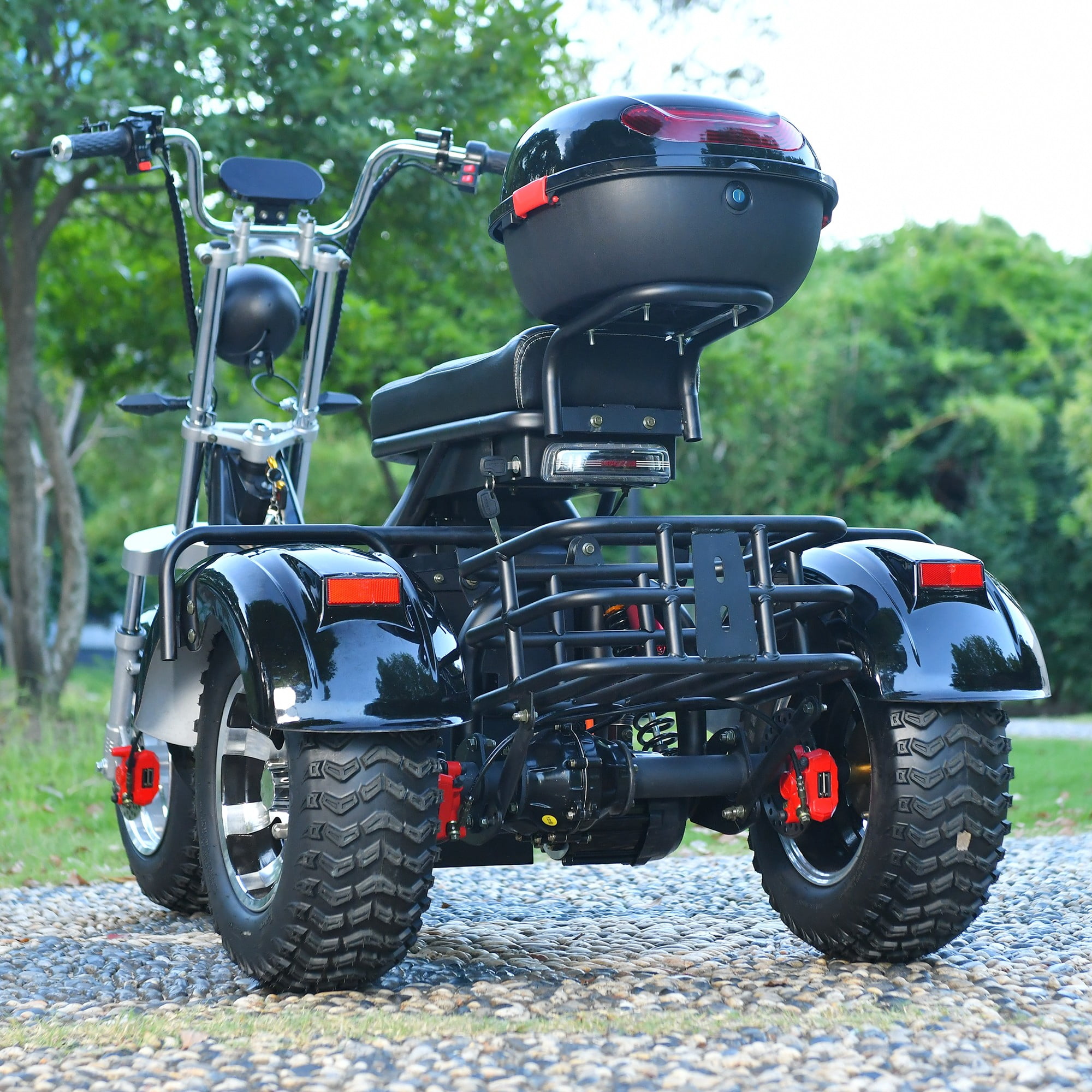 Ehoodax Electric Tricycle for Adults, 3000W Motor, Fat Tire Scooter, Heavy-Duty Commuter (Black, 550 lb Capacity) 7l0sl