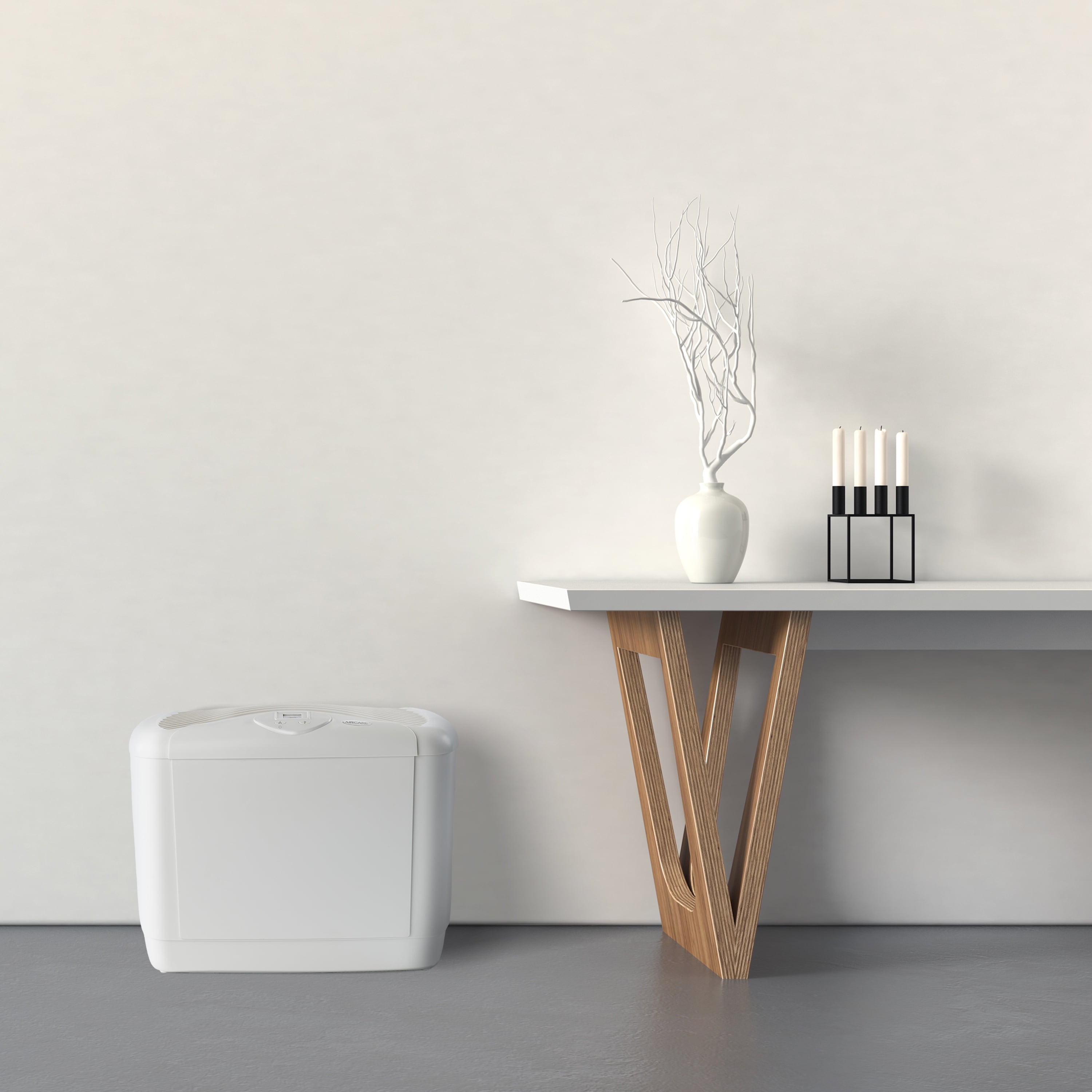 Hmdfr Console Evaporative Humidifier for Large Rooms with Digital Control (White, 3 gal) 3mjk1