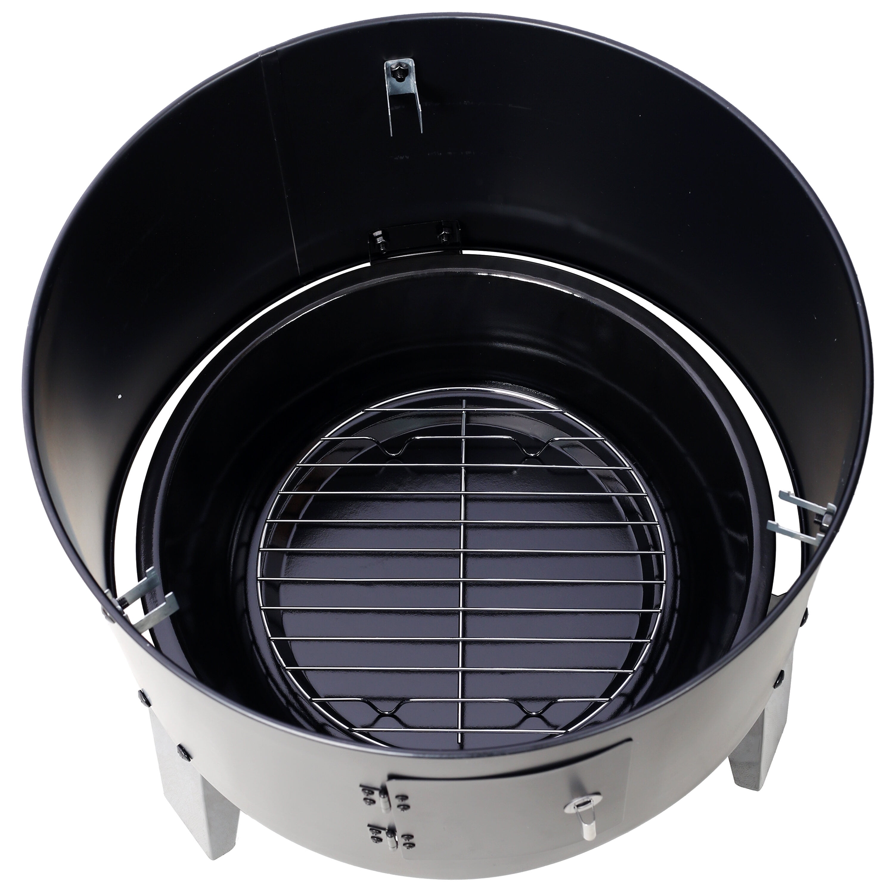PuppyCheer 16 in Charcoal Smoker Grill, Portable Vertical Wood Smoker for Backyard BBQ (Black, 32.6 in Height) ftcu0