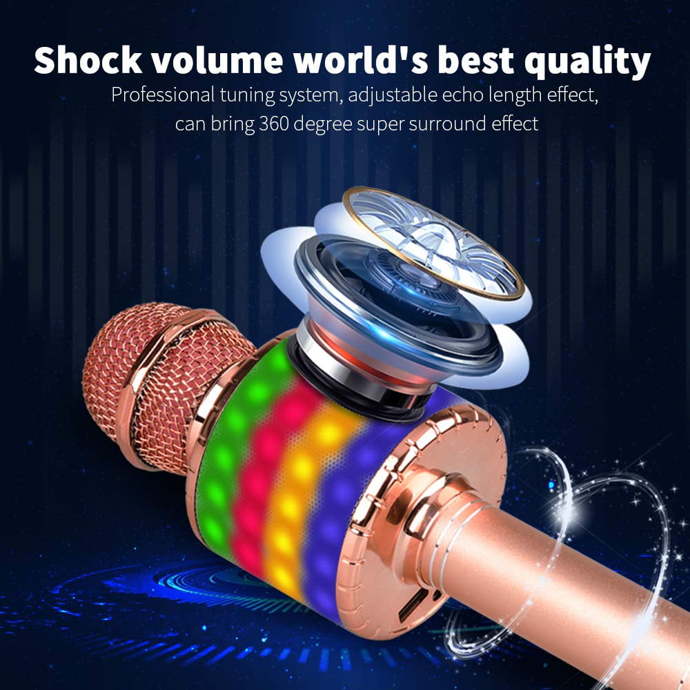 Dikence Wireless Bluetooth Karaoke Microphone for Kids (Gold, 1 Pack) 656l0 - Image 3