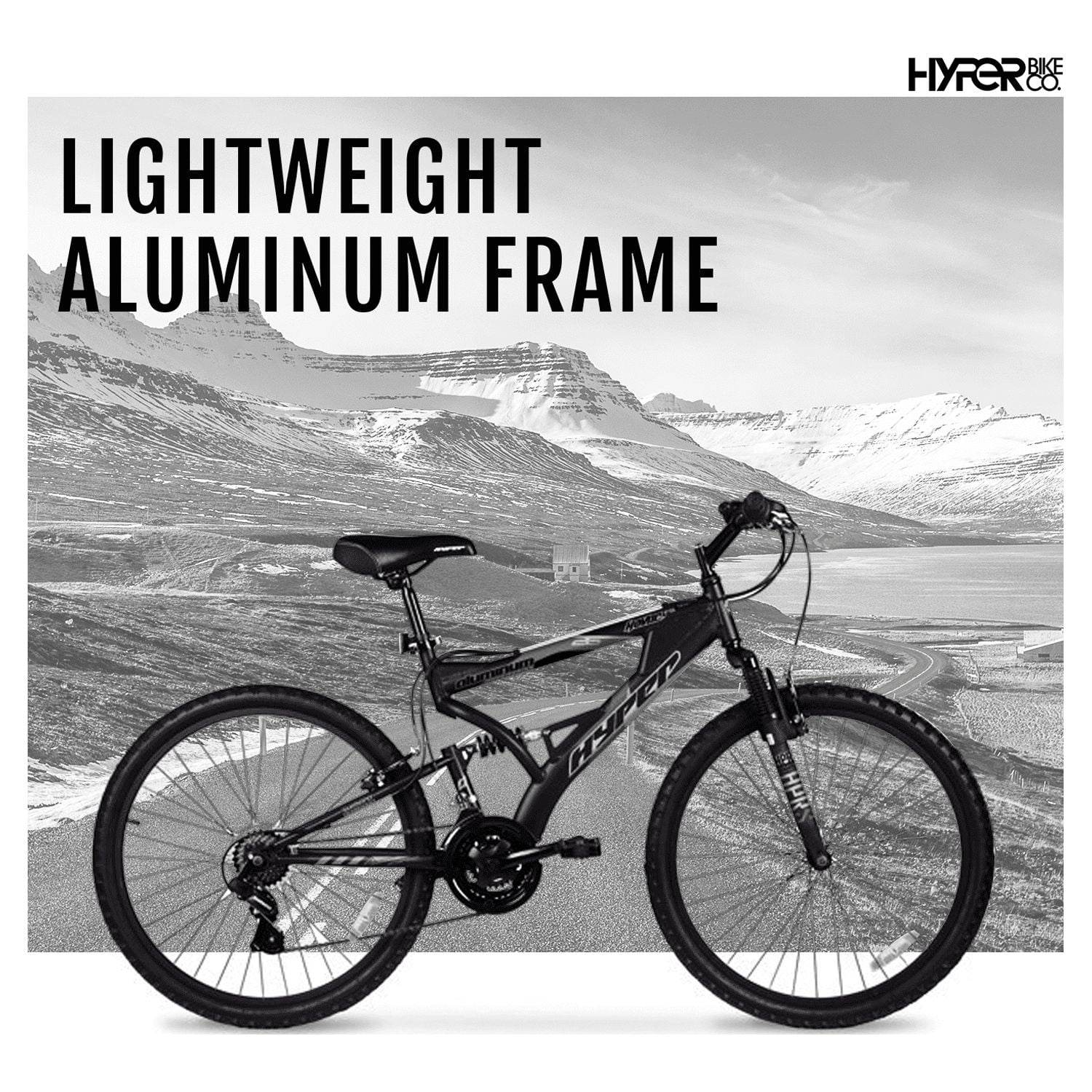 Hyper Bicycles Havoc Mountain Bike, Dual Suspension, 21-Speed, (Black, 26 in) bx6m3