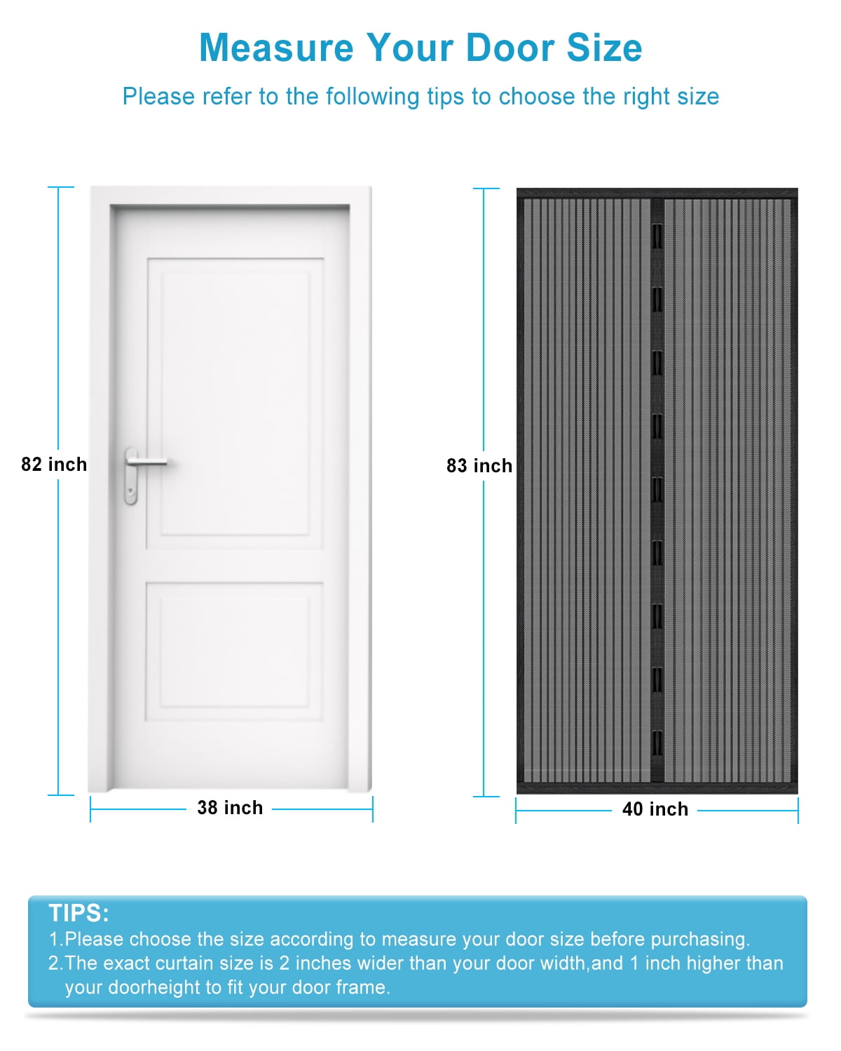Entesi Self-Closing Magnetic Screen Door, High-Density Polyester Mesh Barrier for Patio and Entryway (Black, 38 in x 82 in) 68rwd