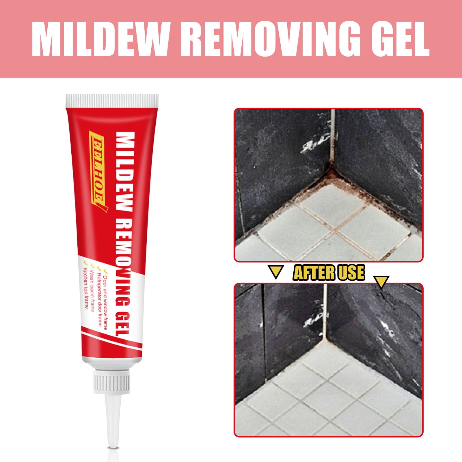 PATLOLLAV Mold Remover Gel, Deep Cleaning Mildew Stain Remover for Shower, Tile, Grout, and Kitchen Sinks (5.07 fl oz) mpqab