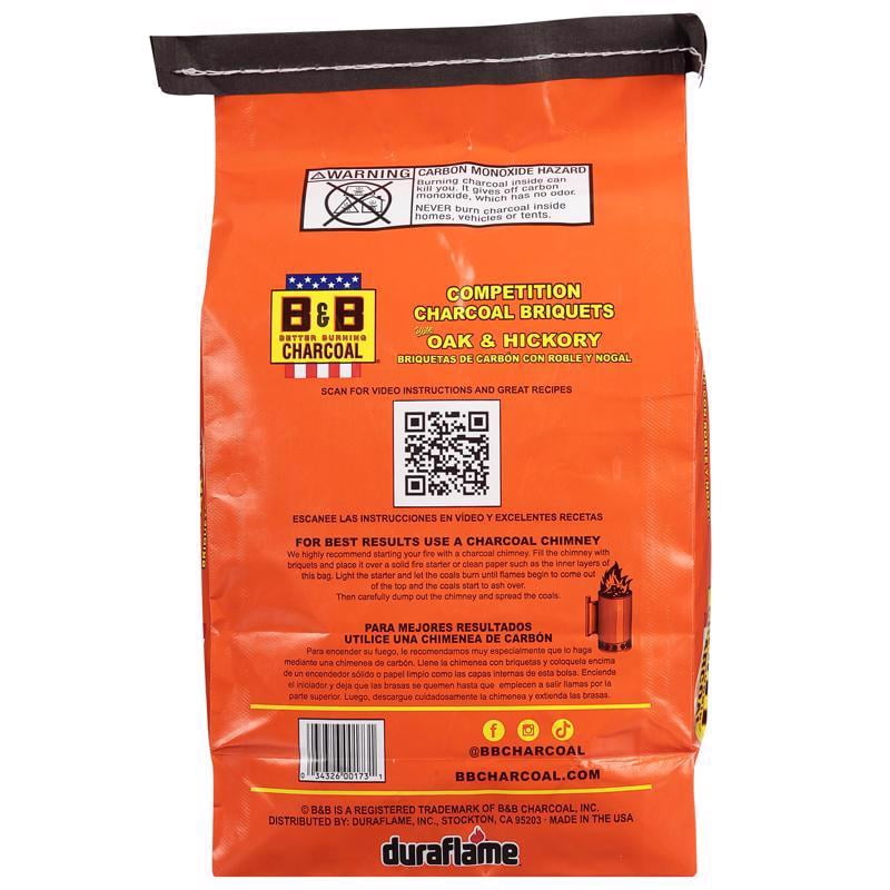B&B Charcoal Hickory Wood Smoked Briquettes (8.8 lb) asf9o
