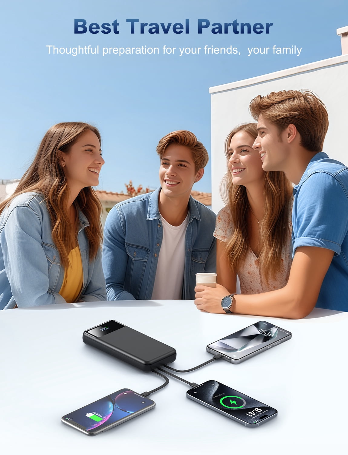 Breezio Portable Charger Power Bank 50000mAh High-Speed External Battery Pack (Black, 1.07 lb) 61wy5