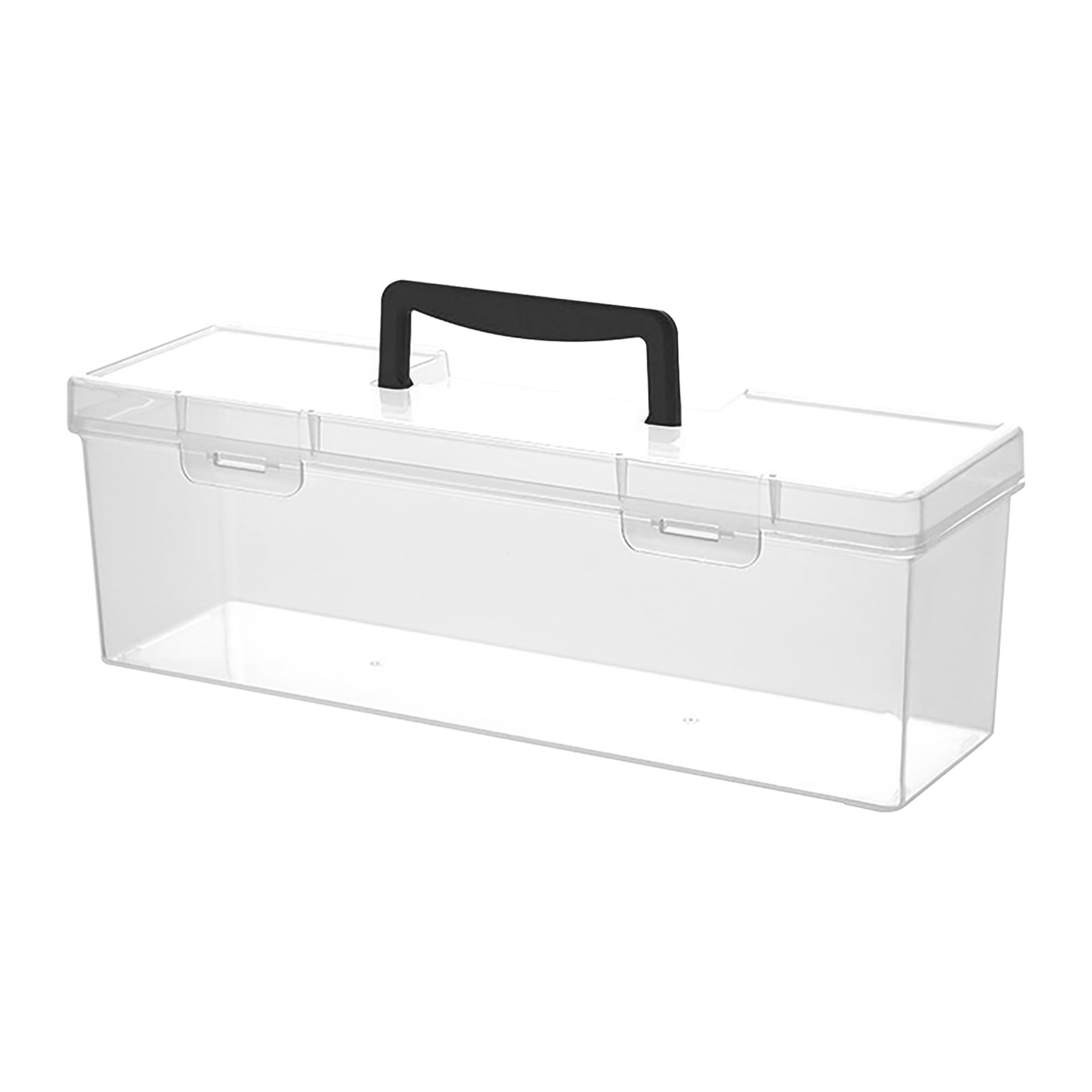 FMLIFOU Plastic Tool Box Organizer with Lids and Handle, Portable Clear Storage Case for Hardware, Screws, Jewelry, and Craft Supplies (11 in x 7 in x 2 in) 5ypmt