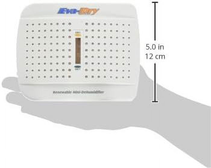 Eva-Dry Mini Dehumidifier, Compact Moisture Absorber for Small Spaces (White, 300 sq ft Coverage) y0i0k