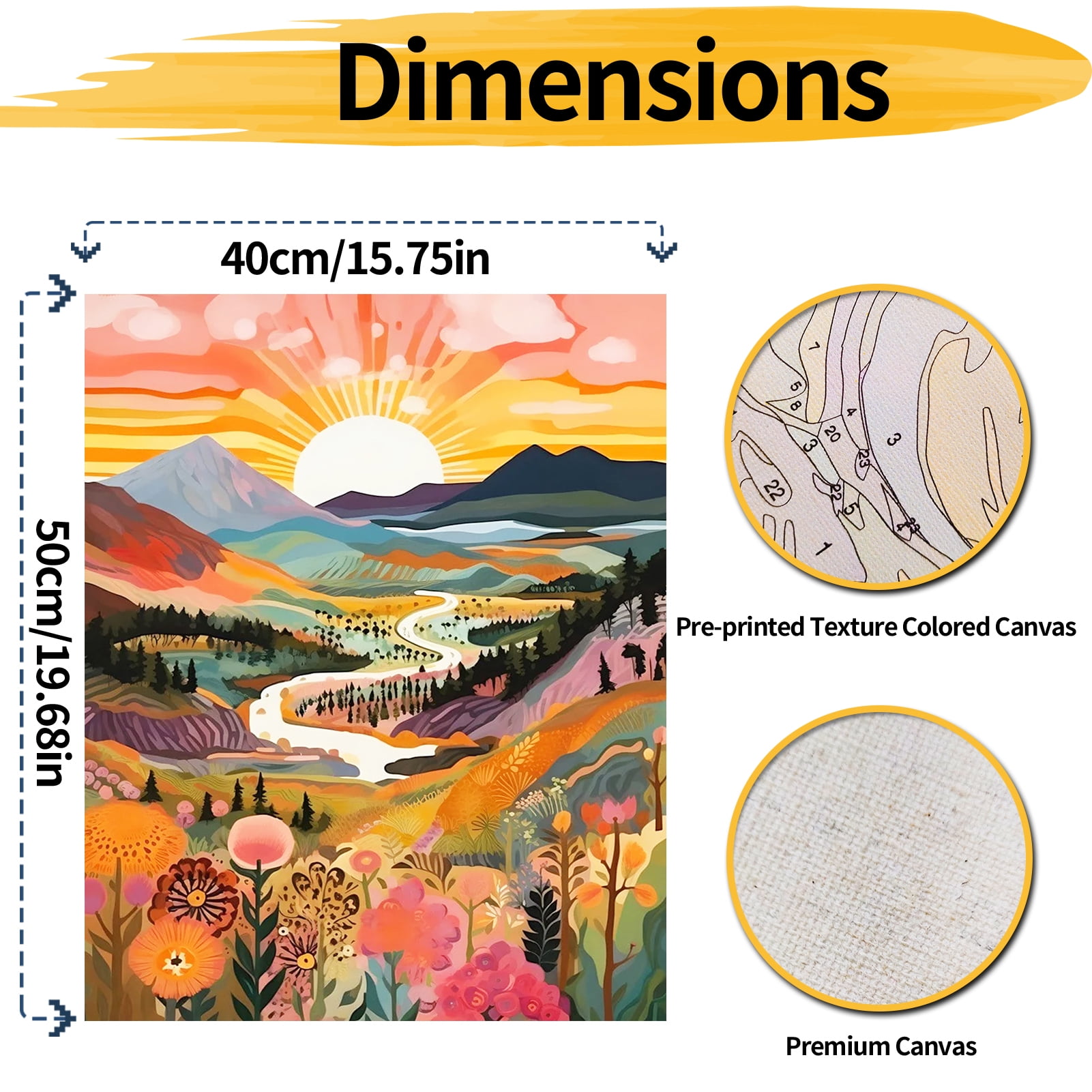 JYLMOOD DIY Paint by Numbers Kit for Adults, Pre-Printed Textured Canvas Wall Art Decor (16 in x 20 in) db69w