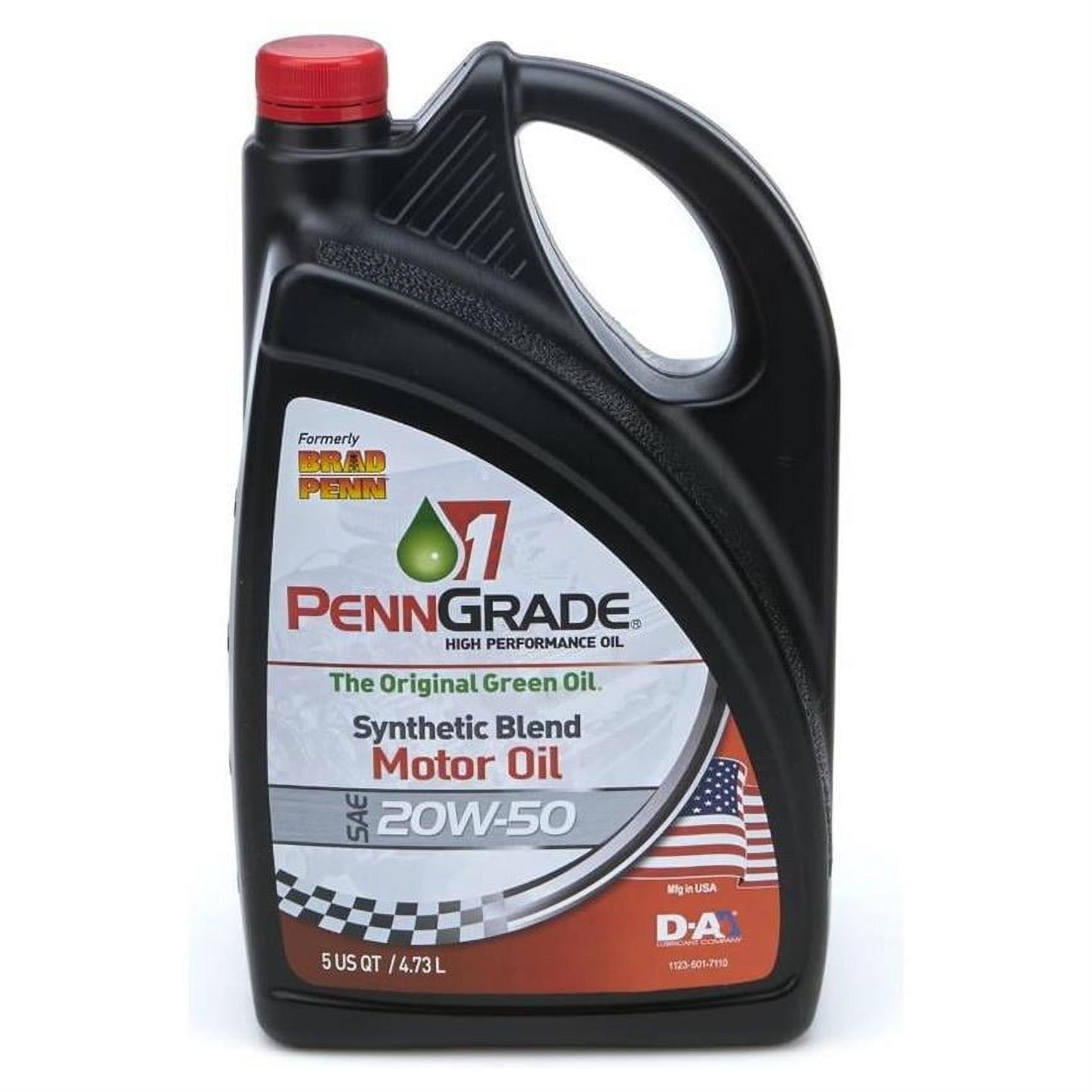 PennGrade 1 High Performance Motor Oil (20W-50, Semi-Synthetic, 5 qt) uz0xv