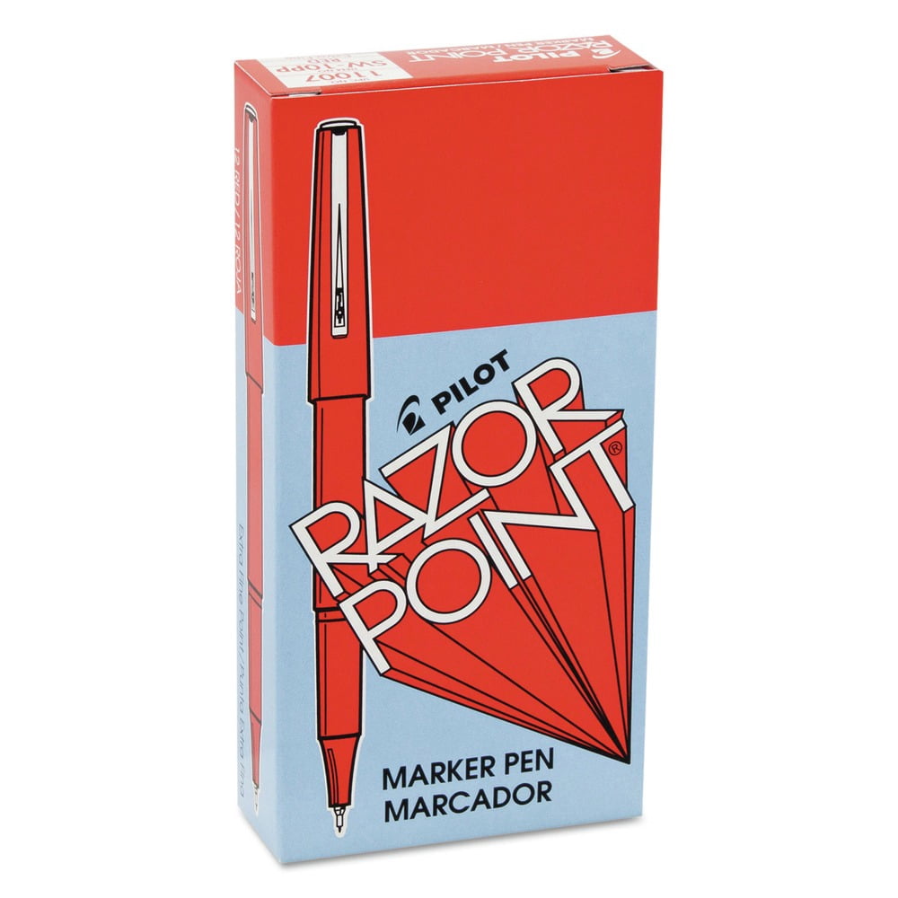 Pilot Razor Point Fine Line Porous Point Pen Extra-Fine (Red, 12 Pack) 586bt