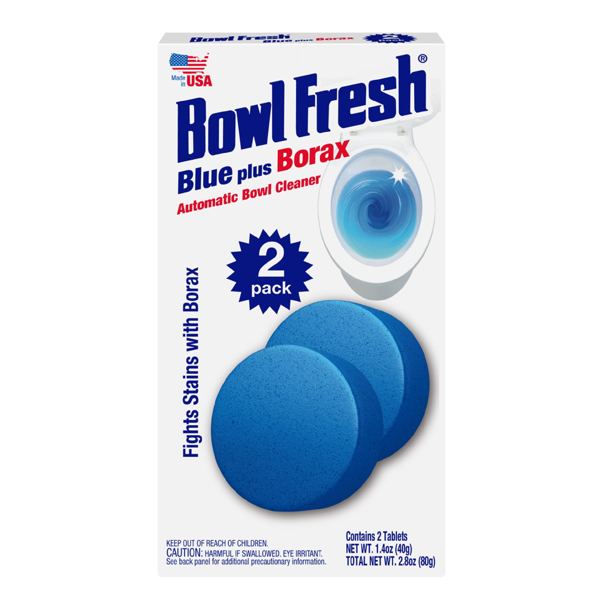 Bowl Fresh Automatic Toilet Bowl Cleaner and Freshener with Borax (Blue, 20 Pack) x4f6n