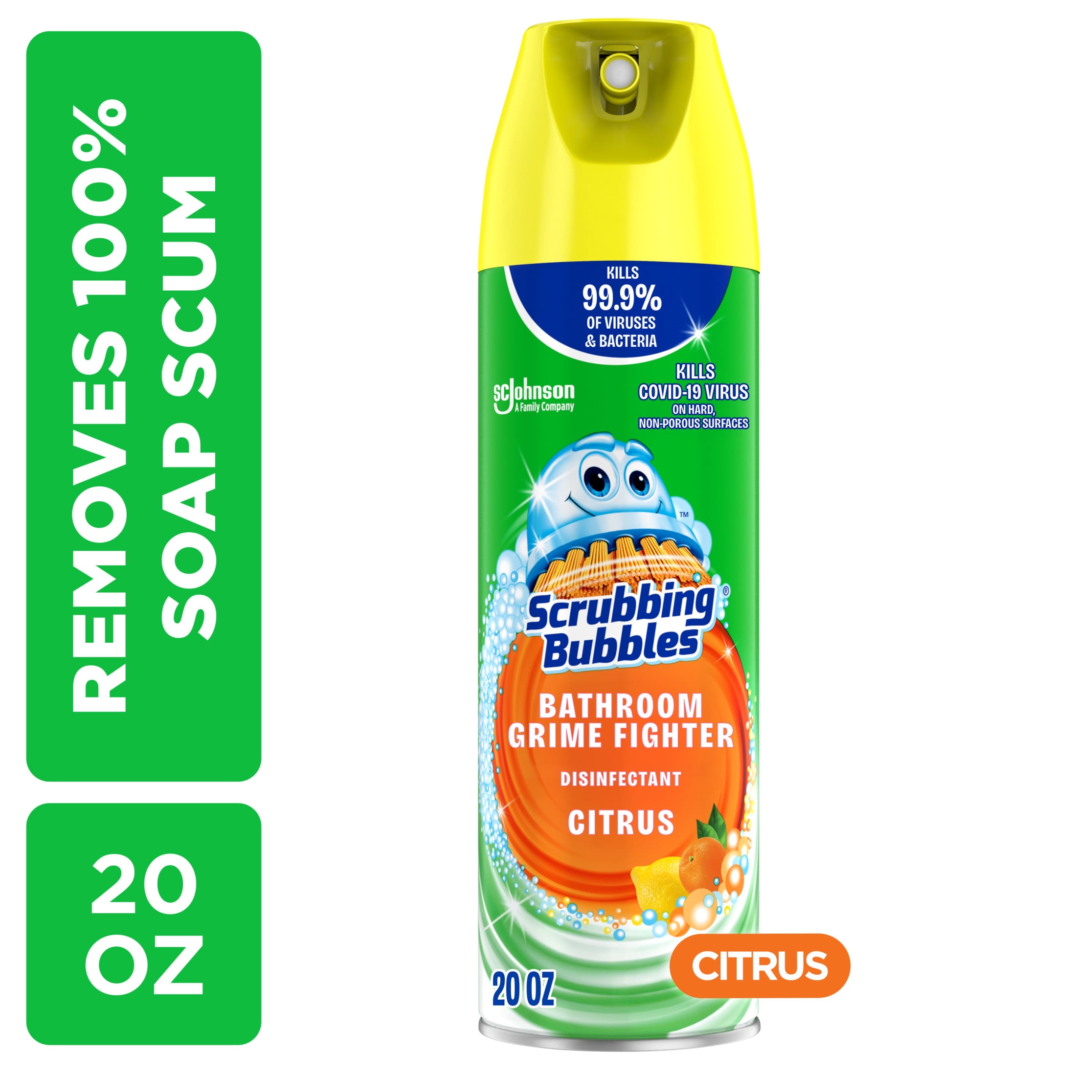 Scrubbing Bubbles Bathroom Grime Fighter Disinfectant Spray, Citrus Scent (20 oz) xk2ah