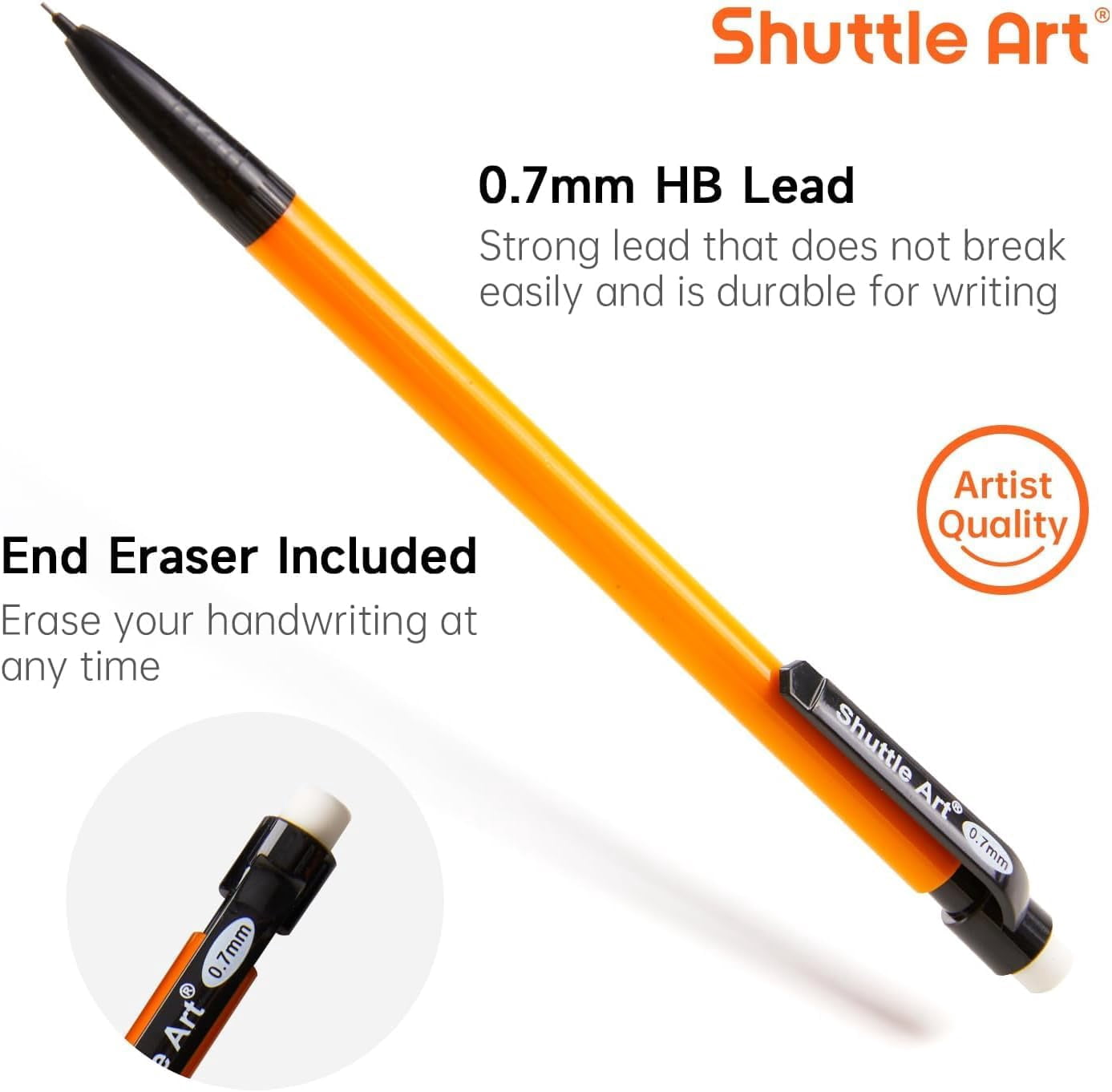 Shuttle Art Mechanical Pencils, HB #2 Lead, 0.7mm Medium Point, Bulk School and Office Supplies (Assorted Colors, 210 Pack) j89eu