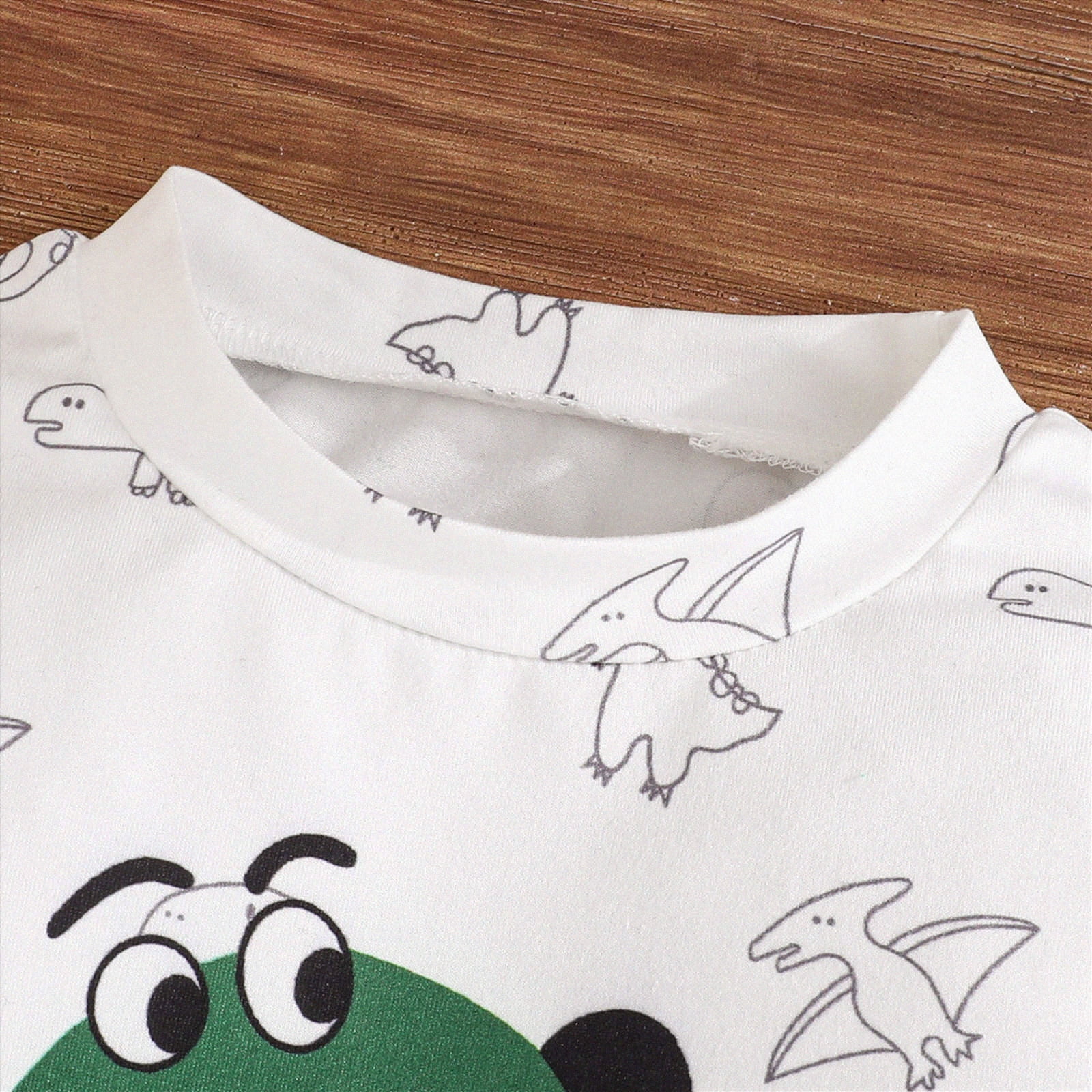 KPOPLK Toddler Baby Boy 2-Piece Outfit Set Short Sleeve Bodysuit and Shorts Cartoon Dinosaur Print (Green, 2-3T) eeun6
