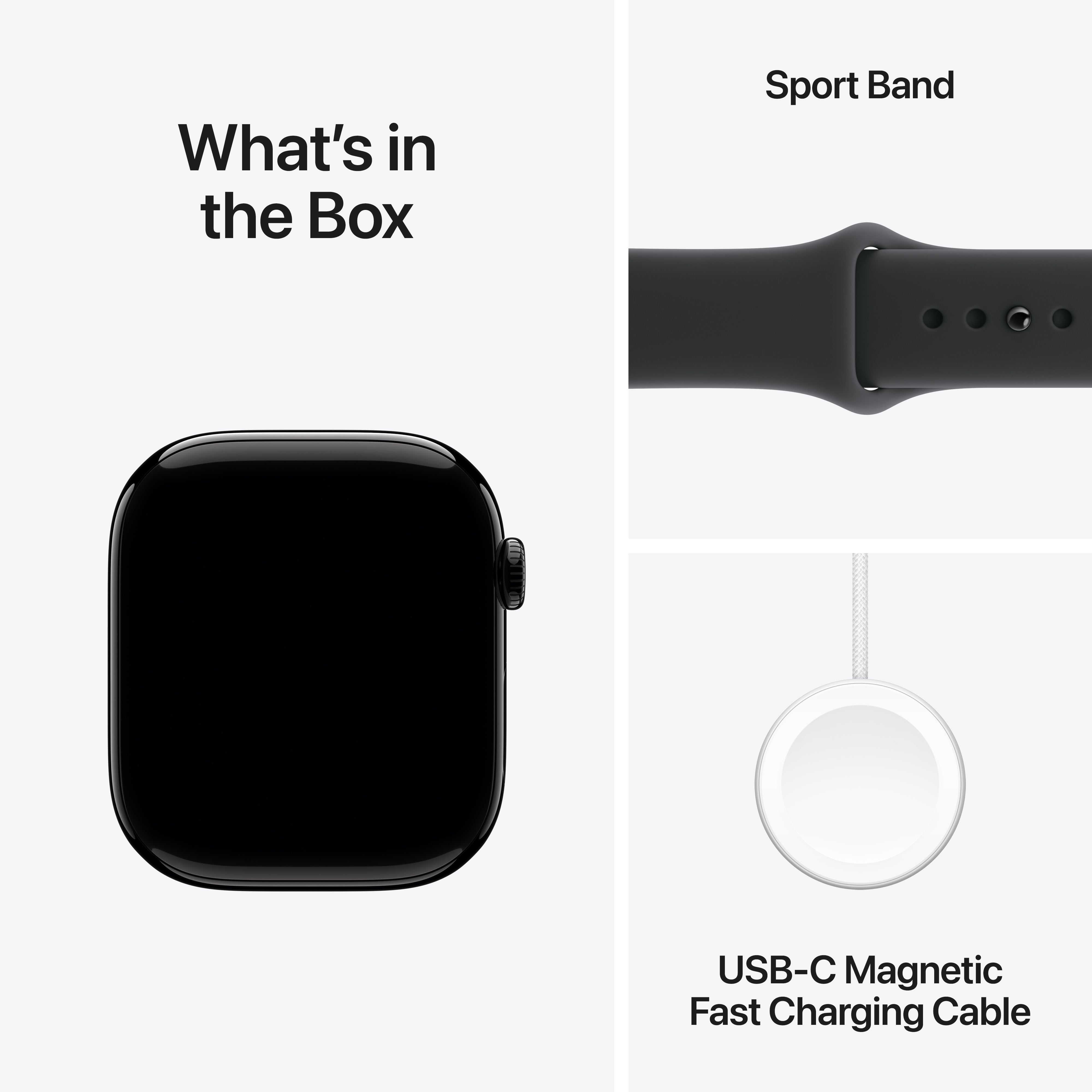 Apple Watch Series 11 GPS + Cellular Smartwatch (Jet Black Aluminum Case, Black Sport Band, 46mm) 2u71l