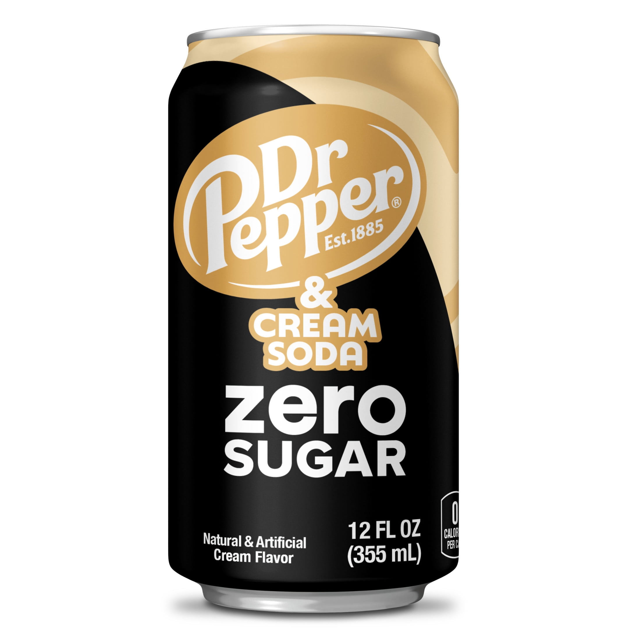 Dr. Pepper Zero Sugar Cream Soda, Refreshing Carbonated Beverage (12 fl oz, 12 Pack) cb012
