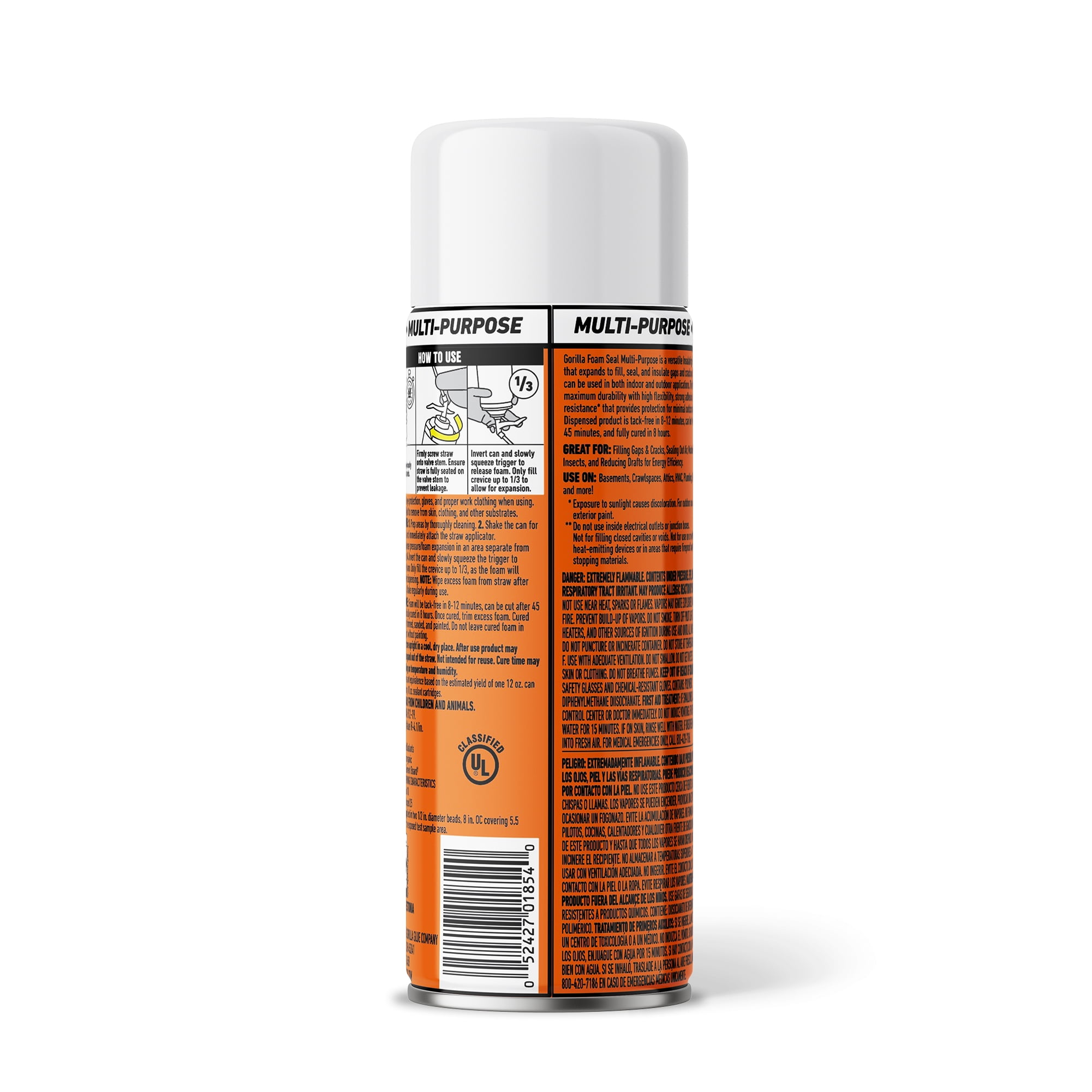 Gorilla Multipurpose Insulating Foam Sealant (Gray, 12 oz) tfldr