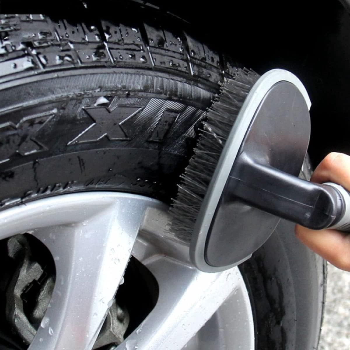 Seal Skin Covers Tire Brush, Heavy-Duty Wheel and Rim Cleaning Tool for Car Detailing (Black, 1 Pack) 48qd6