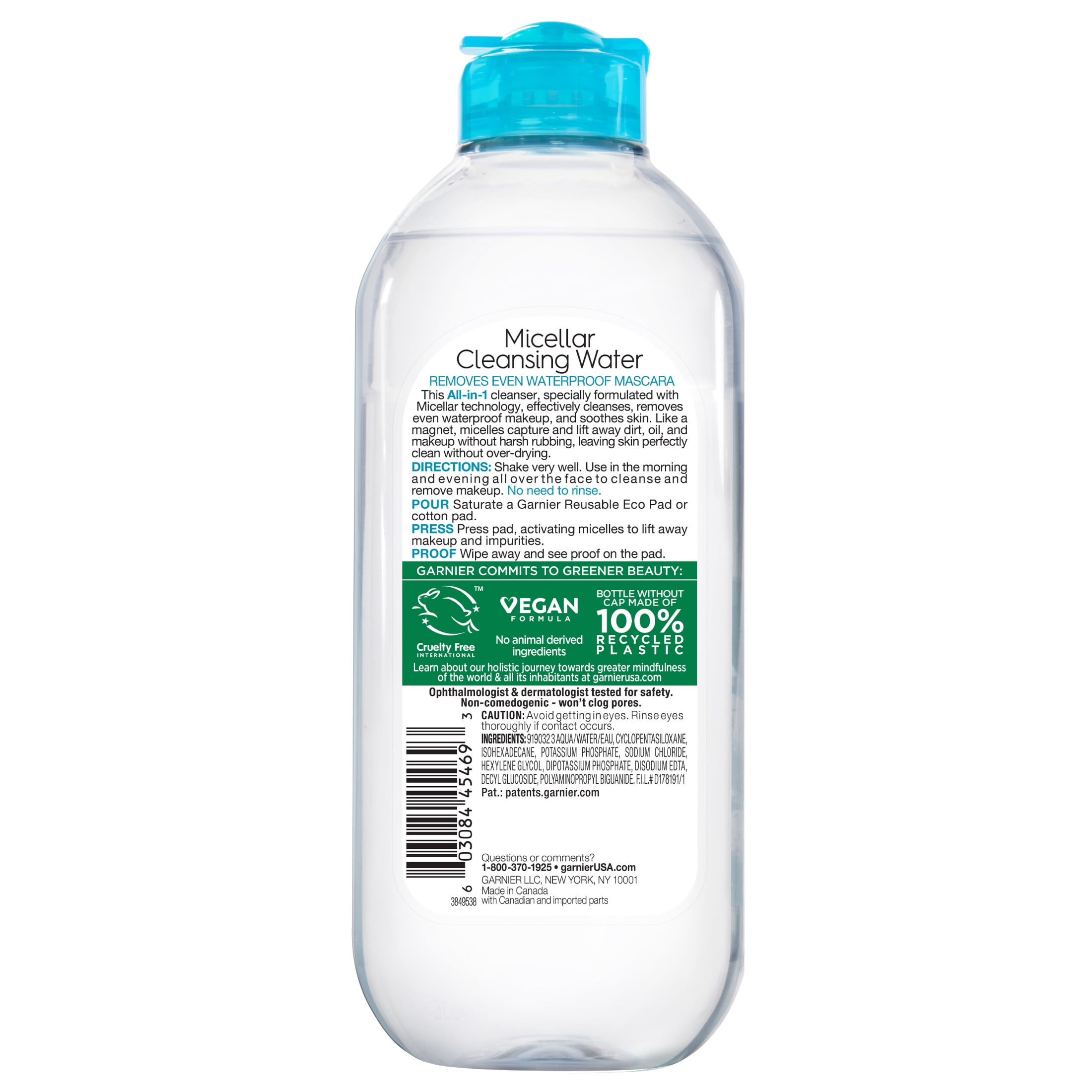 Garnier SkinActive Micellar Cleansing Water All-in-1 Waterproof Makeup Remover and Face Cleanser (13.5 fl oz) nuv3c
