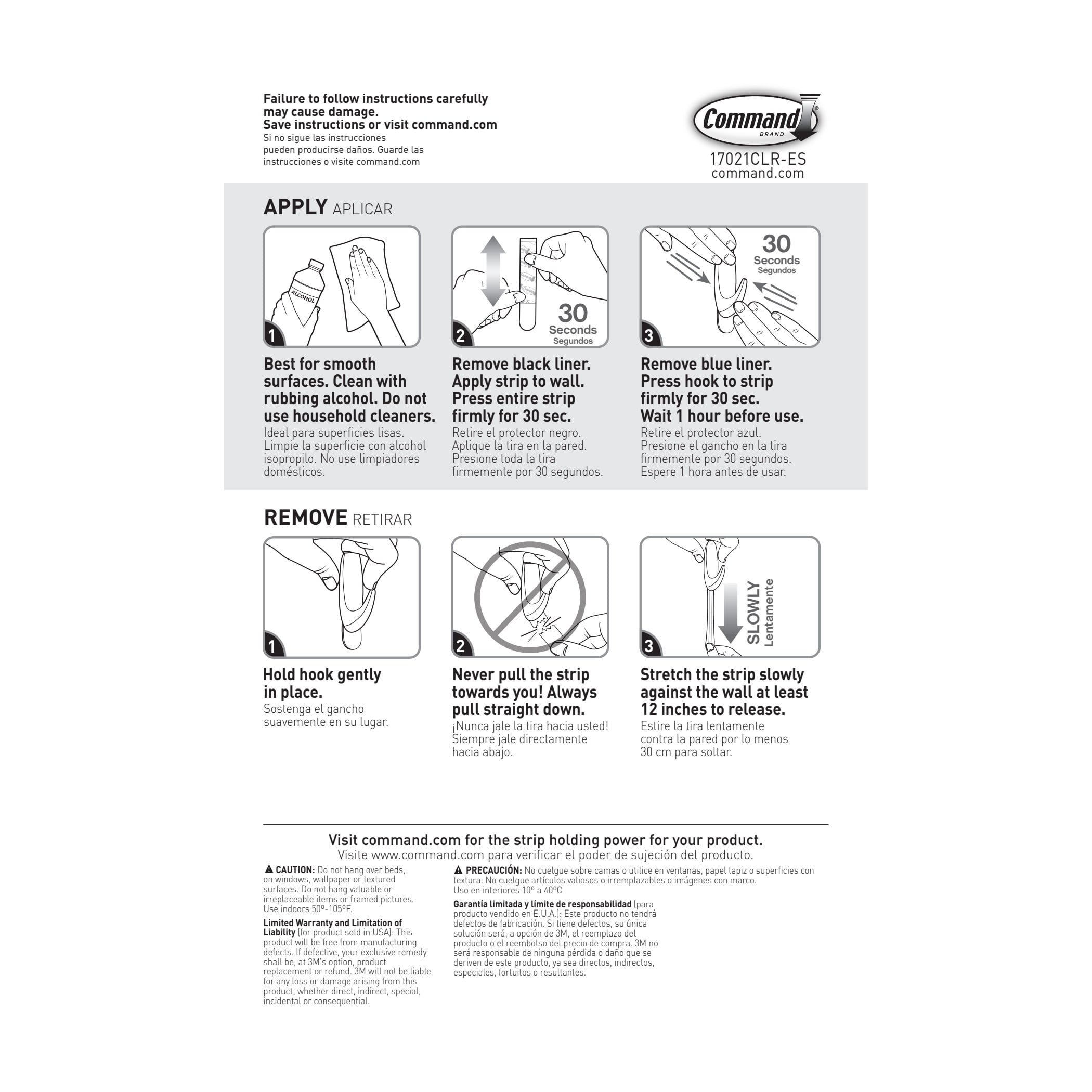 Command Small Clear Adhesive Refill Strips for Indoor Hooks (Clear, 16 Strips) baqkq