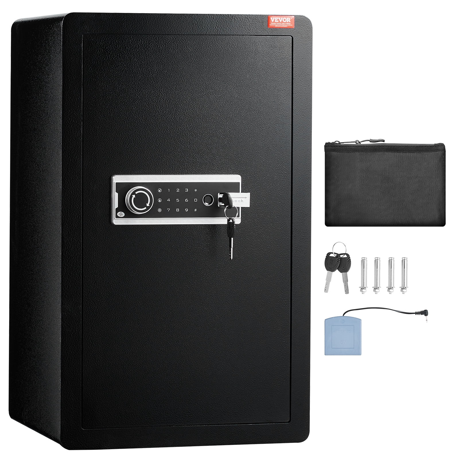 VEVOR Security Safe Box with Fingerprint Lock and Digital Keypad (4.0 cu.ft, Black) 40kwi
