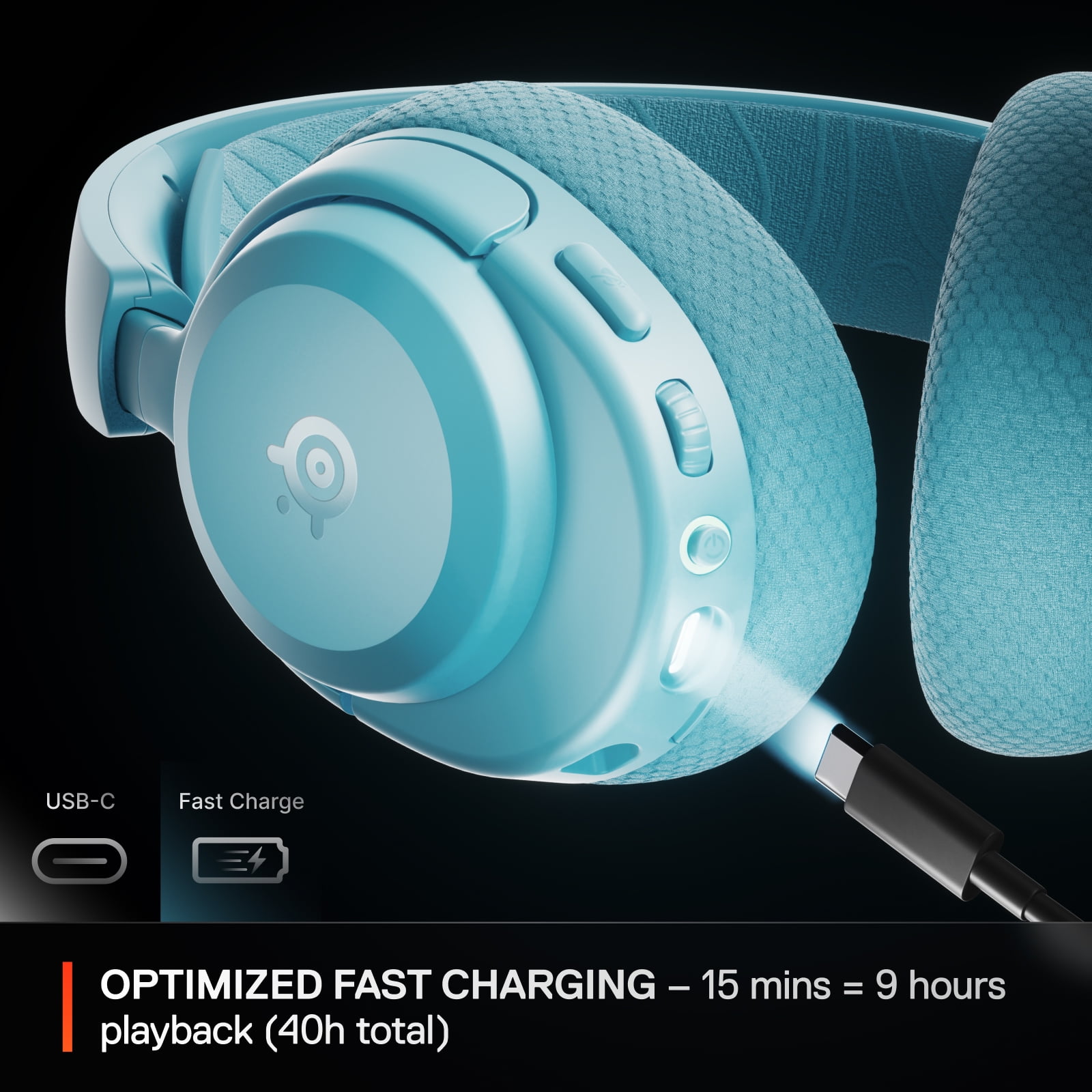 SteelSeries Arctis Nova 3X Wireless Gaming Headset (Aqua, Multi-Platform) njp95