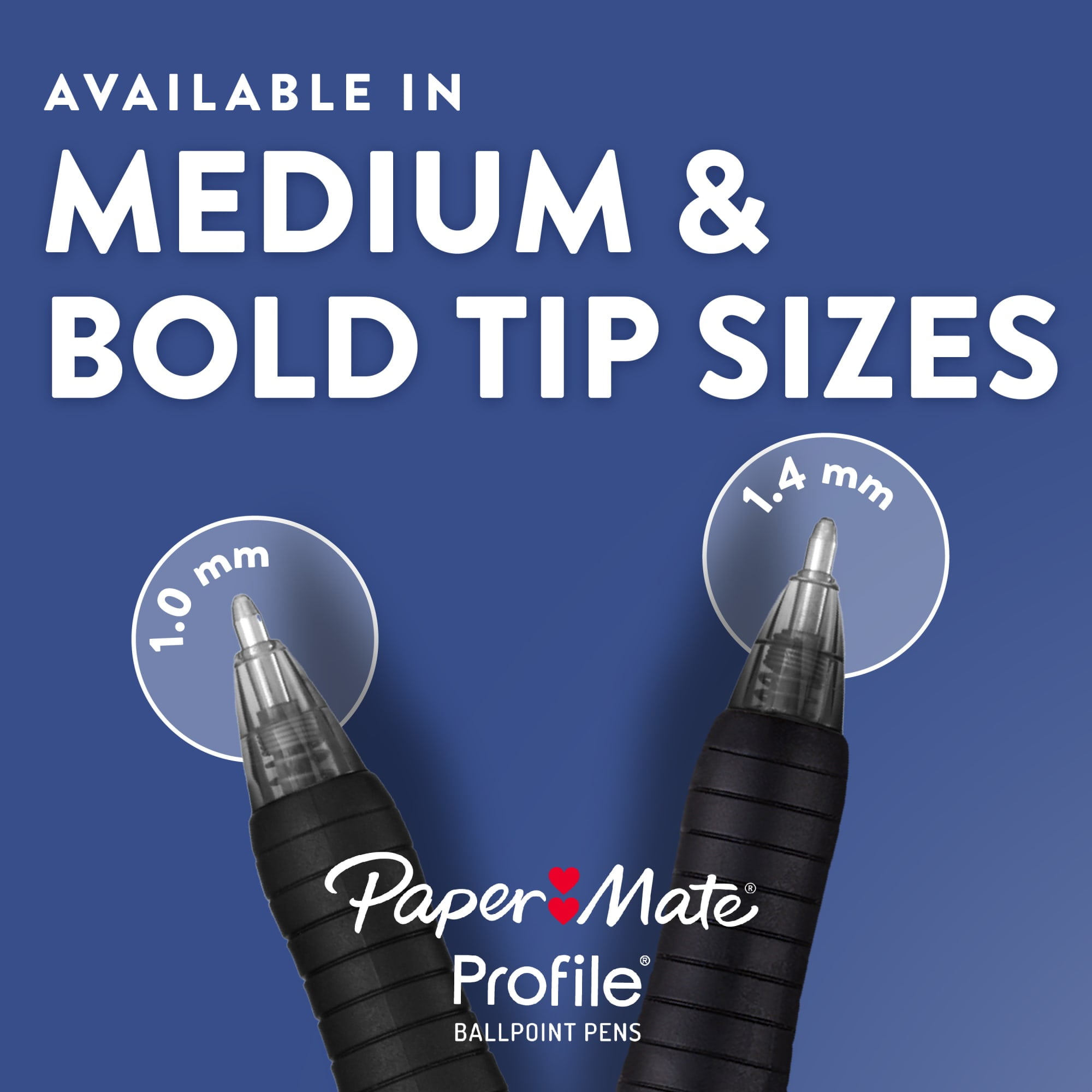 Paper Mate Profile Retractable Ballpoint Pens, Bold Point, Quick-Drying Ink (Black, 8 Count) f7h7a