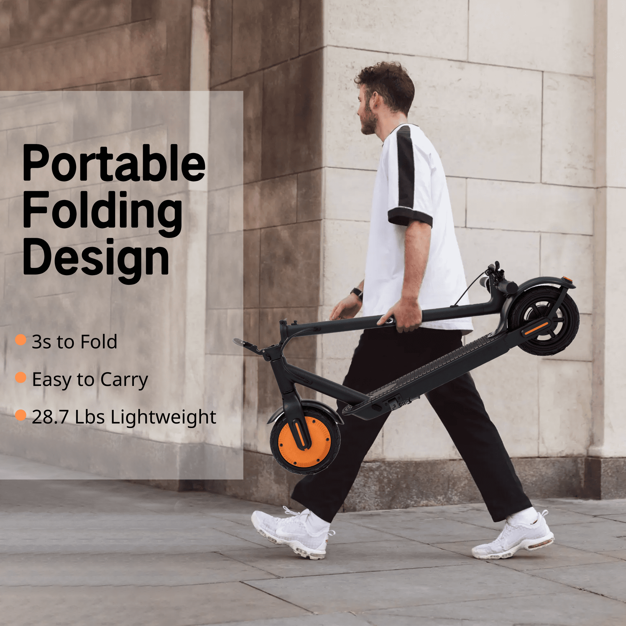 HILLVIGO Electric Scooter for Adults and Teens, 500W Motor, 15 MPH Top Speed, Portable Folding Design (Black, 8.5 in) og9od
