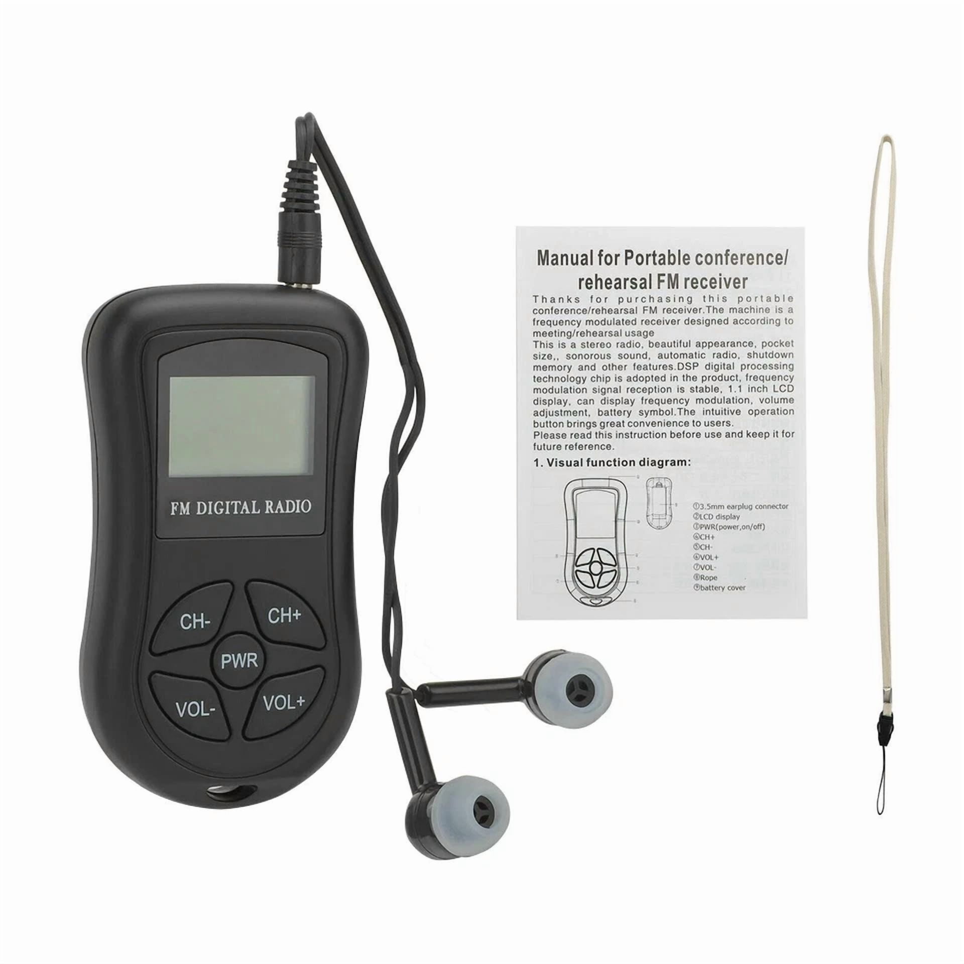 Rhea FM Radio Receiver with DSP Stereo Audio and Earphones (Portable, 8µv Sensitivity) pgyst