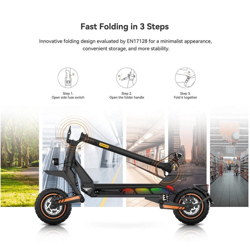KINGSONG N12T3 Electric Scooter for Adults, Powerful 3000W Motor, Dual Suspension, Foldable Design (Black, 10 in) rabg2