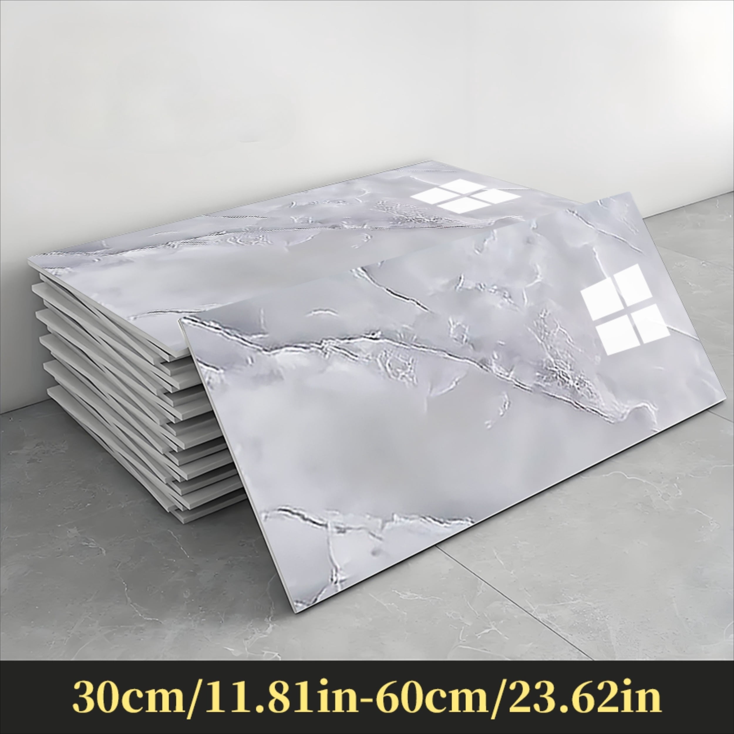 Generic Peel and Stick Wall Panels, Marble Pattern PVC Waterproof Backsplash Tiles for Kitchen and Bathroom (12 in x 12 in, 10 Pack) 60k28
