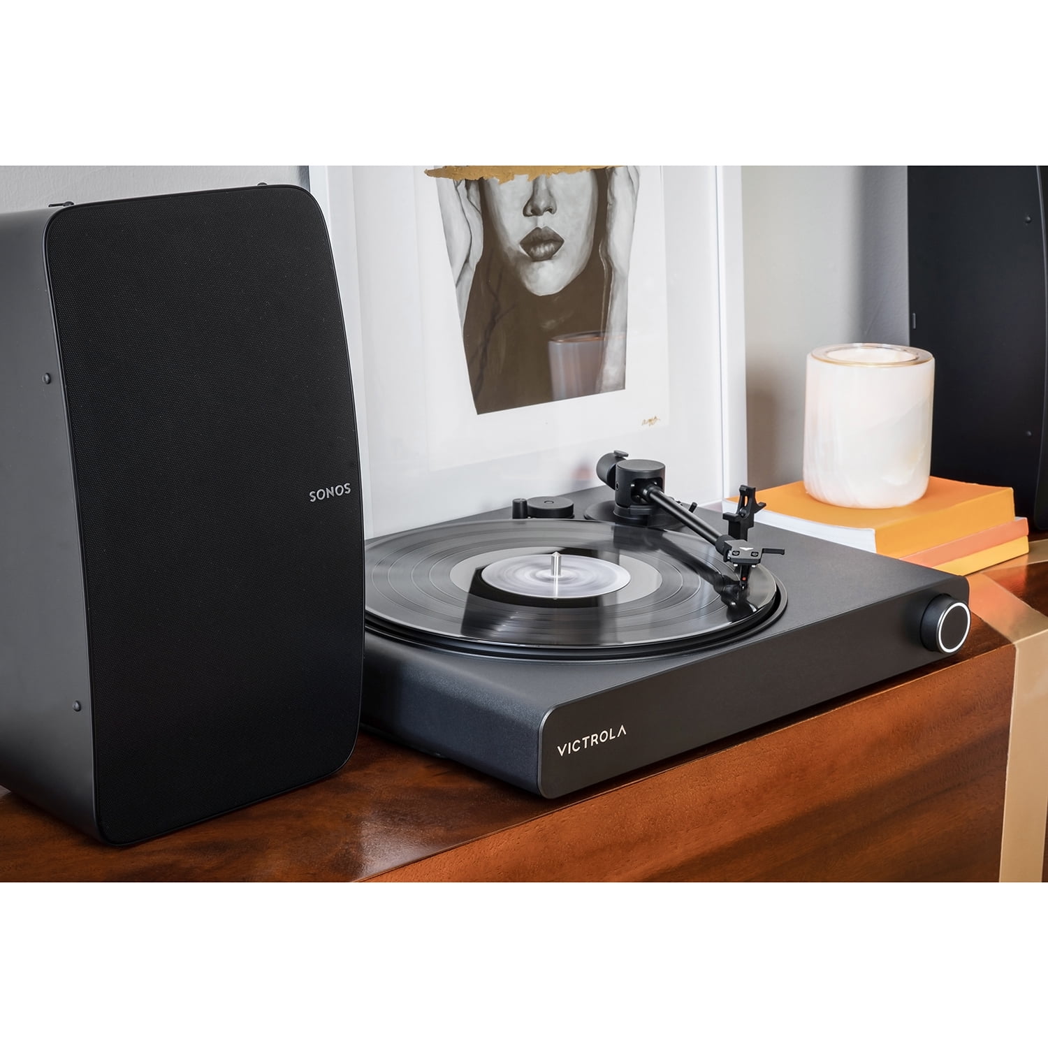 Victrola Stream Onyx Wireless Turntable with Sonos Integration (Black, 2-Speed) azlip