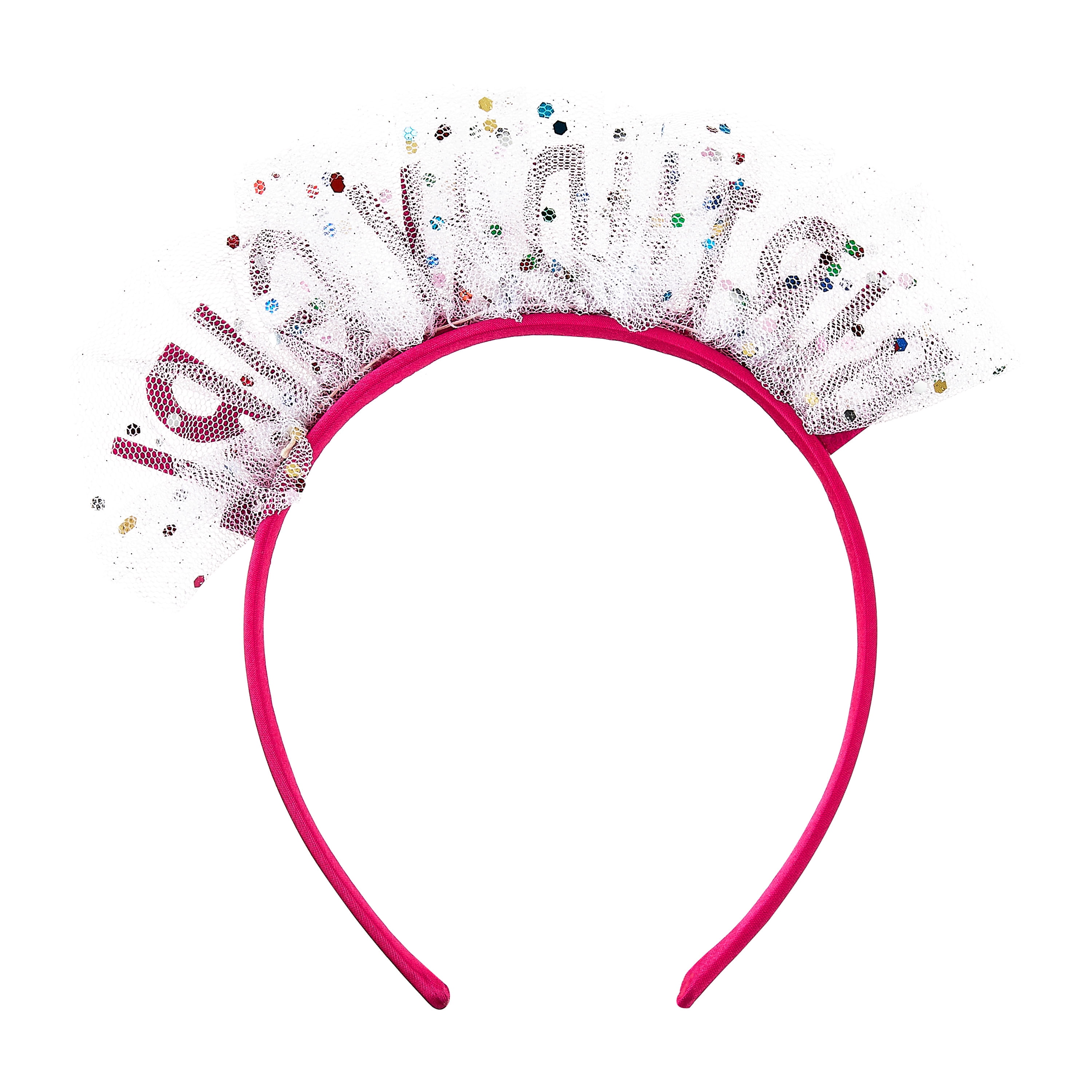 Way To Celebrate Birthday Girl Tulle Headband (Pink, One Size) n67gy