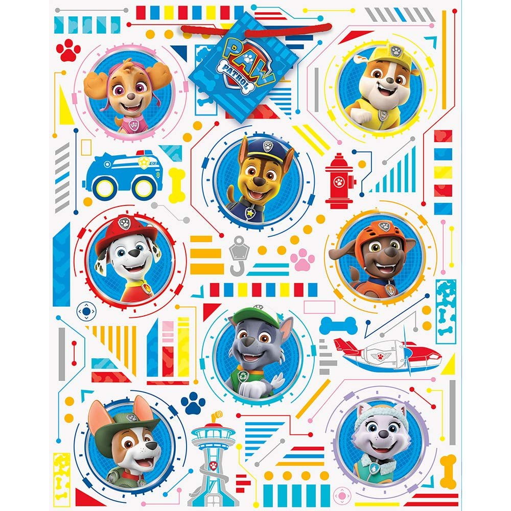 Unique Paw Patrol Birthday Gift Bag (Multicolor, 13 in x 10 in) 0x1vy